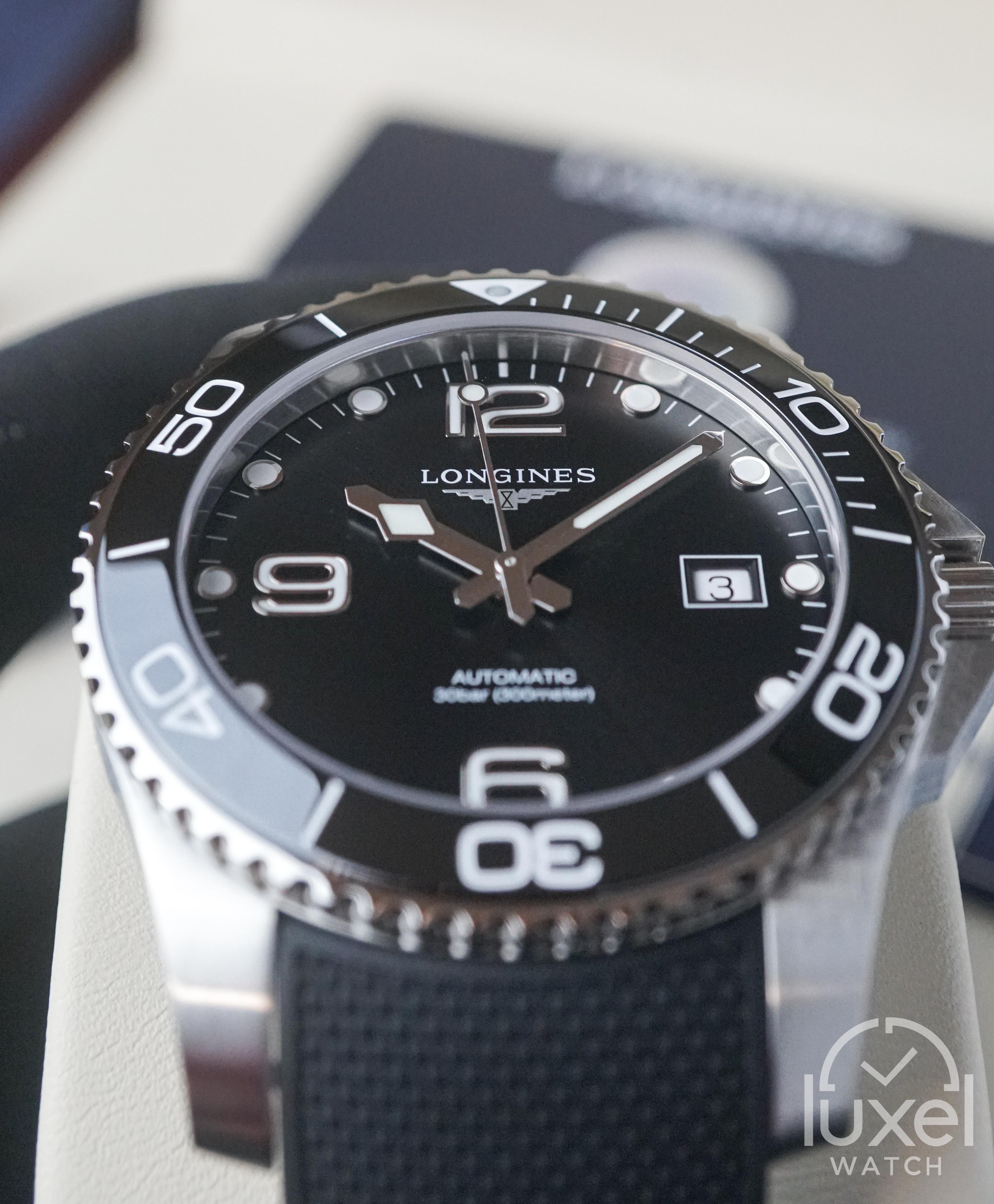 longines Hydroconquest With Black Dial Rubber Strap L3.781.4.56.9