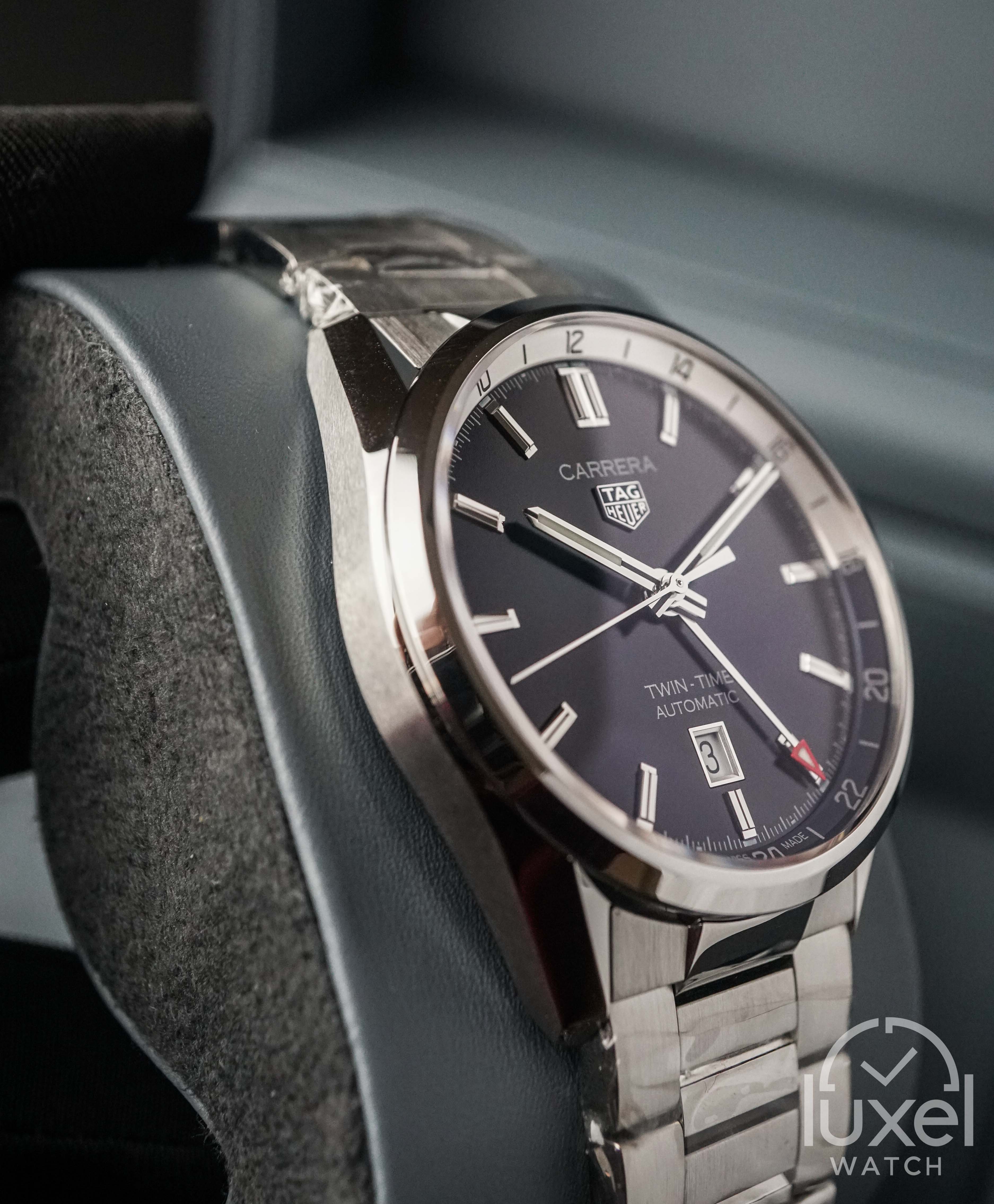 tag heuer Carrera Twin Time Calibre 7 GMT With Blue Dial Steel Bracelet WBN201A