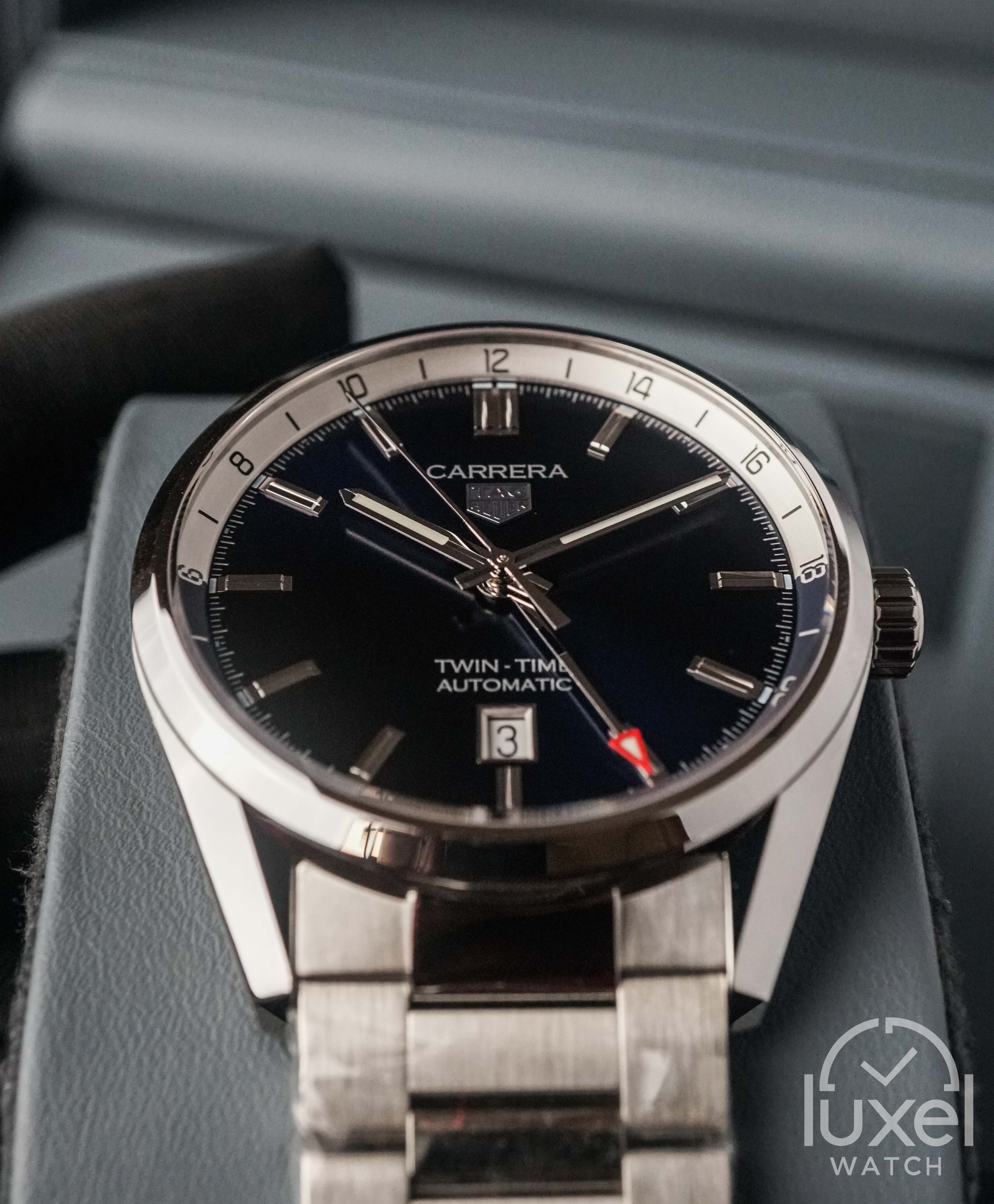 tag heuer Carrera Twin Time Calibre 7 GMT With Blue Dial Steel Bracelet WBN201A