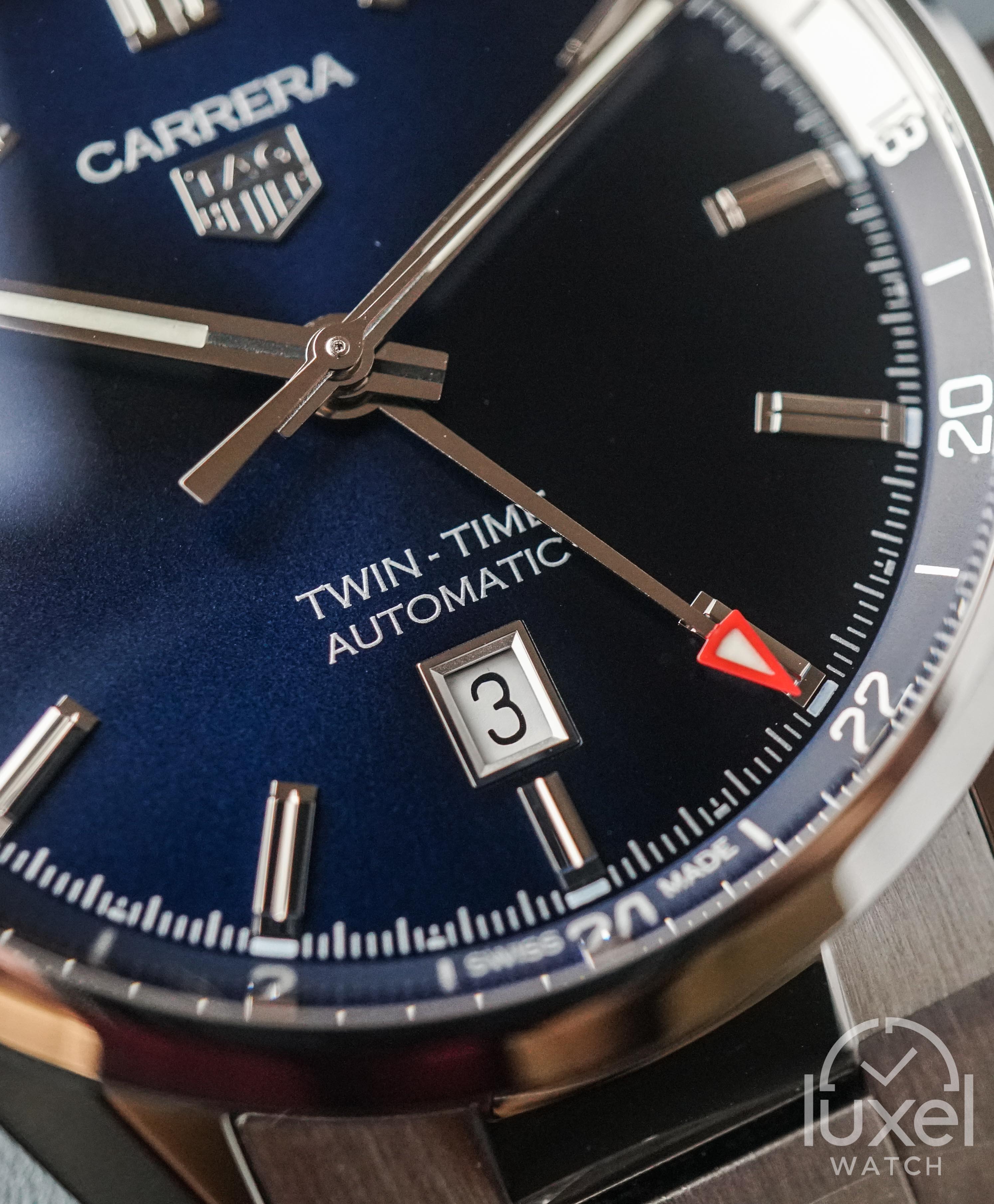 tag heuer Carrera Twin Time Calibre 7 GMT With Blue Dial Steel Bracelet WBN201A