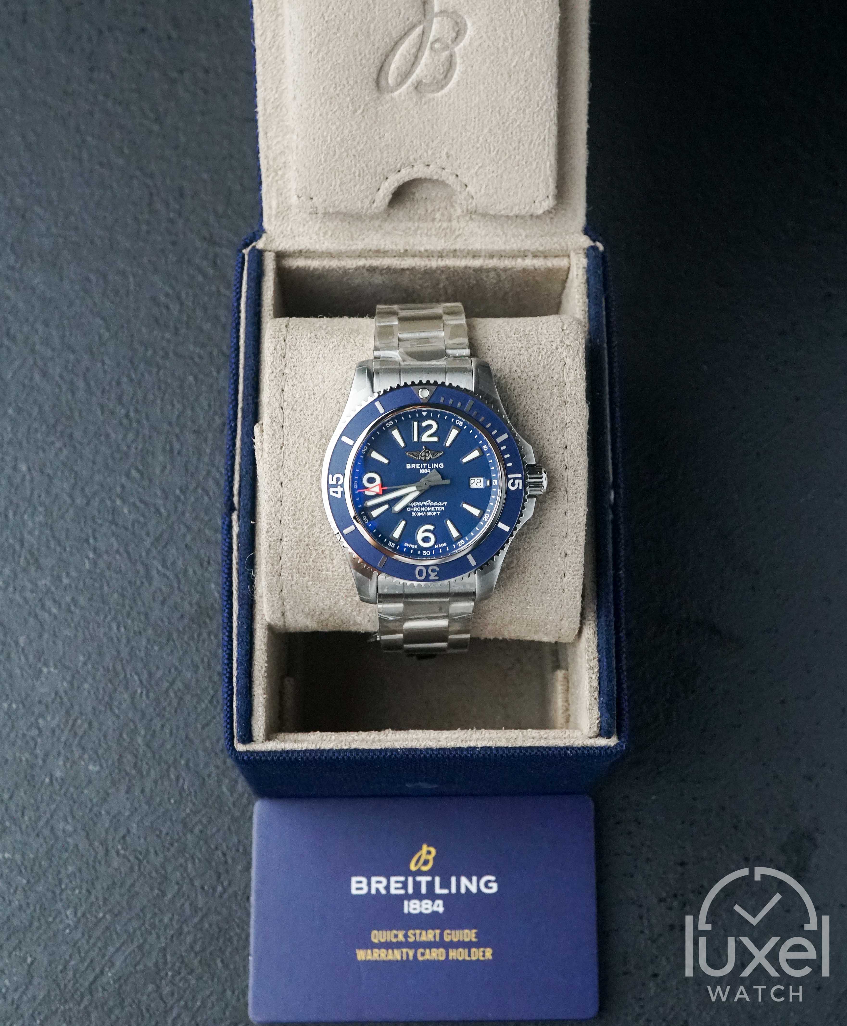 breitling Superocean With Blue Dial Stainless Steel Bracelet A17366D81C1A1