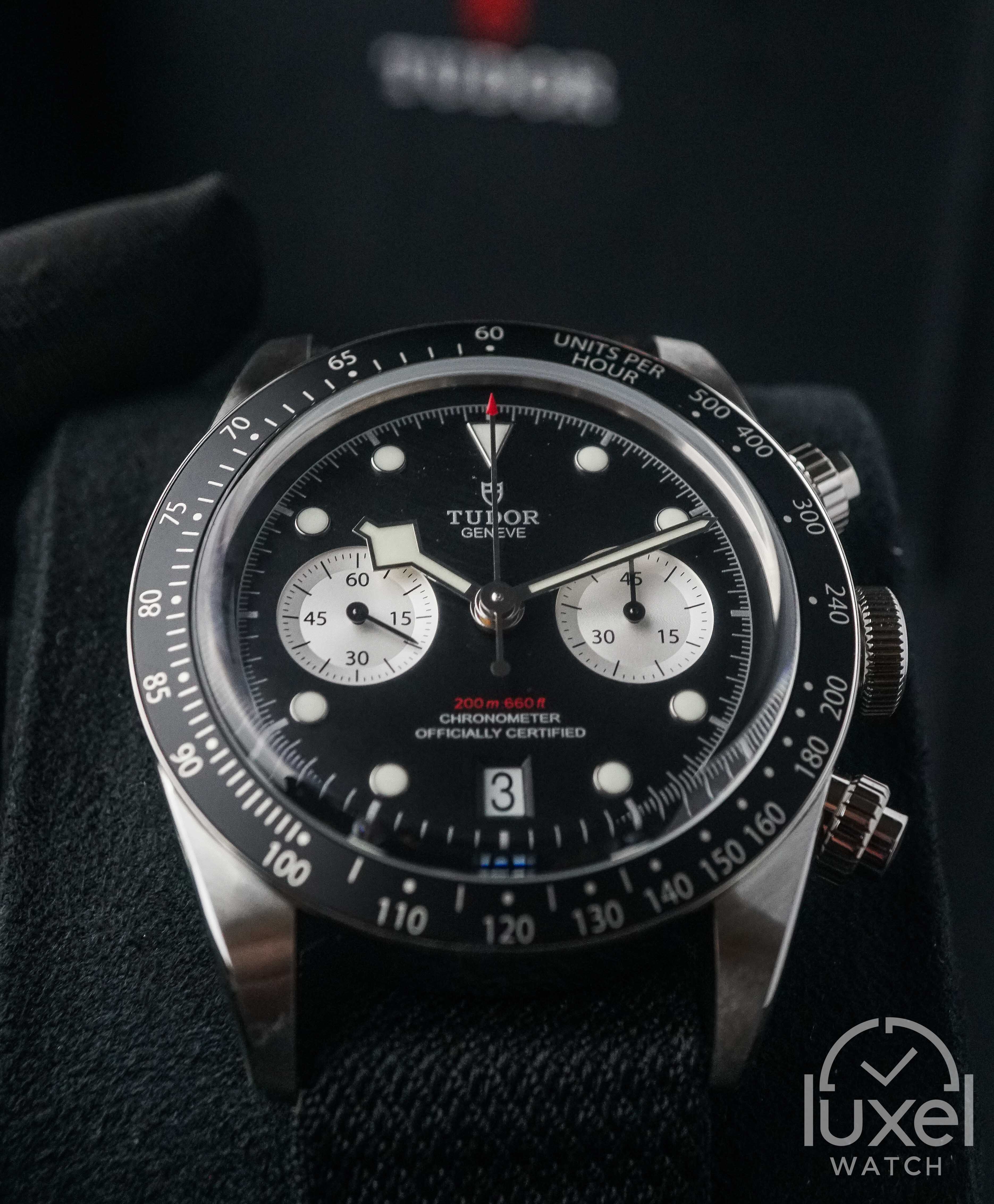 tudor Black Bay Chrono Panda With Black Dial Fabric Strap M79360N-0007