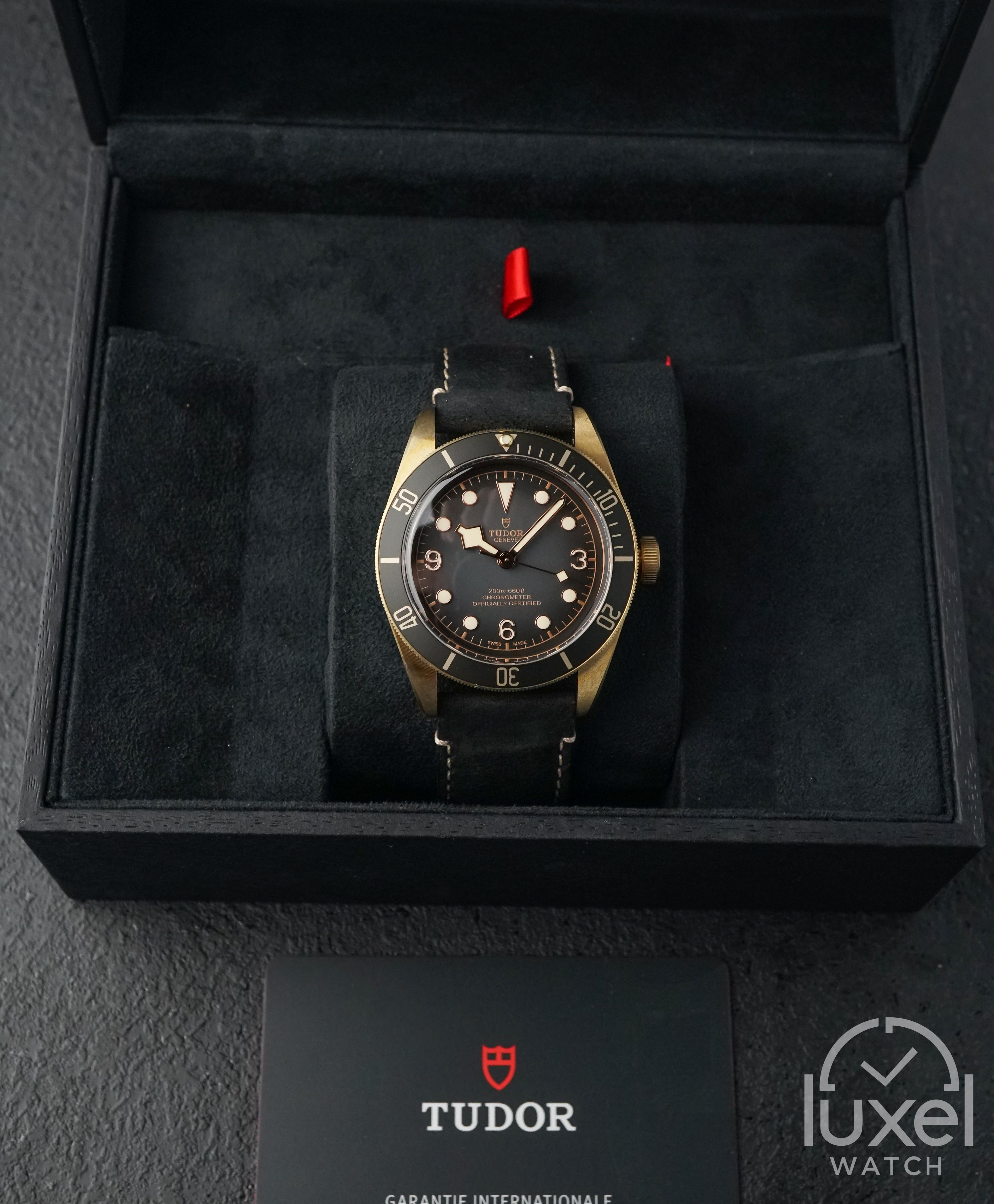 tudor Black Bay Bronze With Domed Slate Grey Dial Leather Strap M79250BA-0001