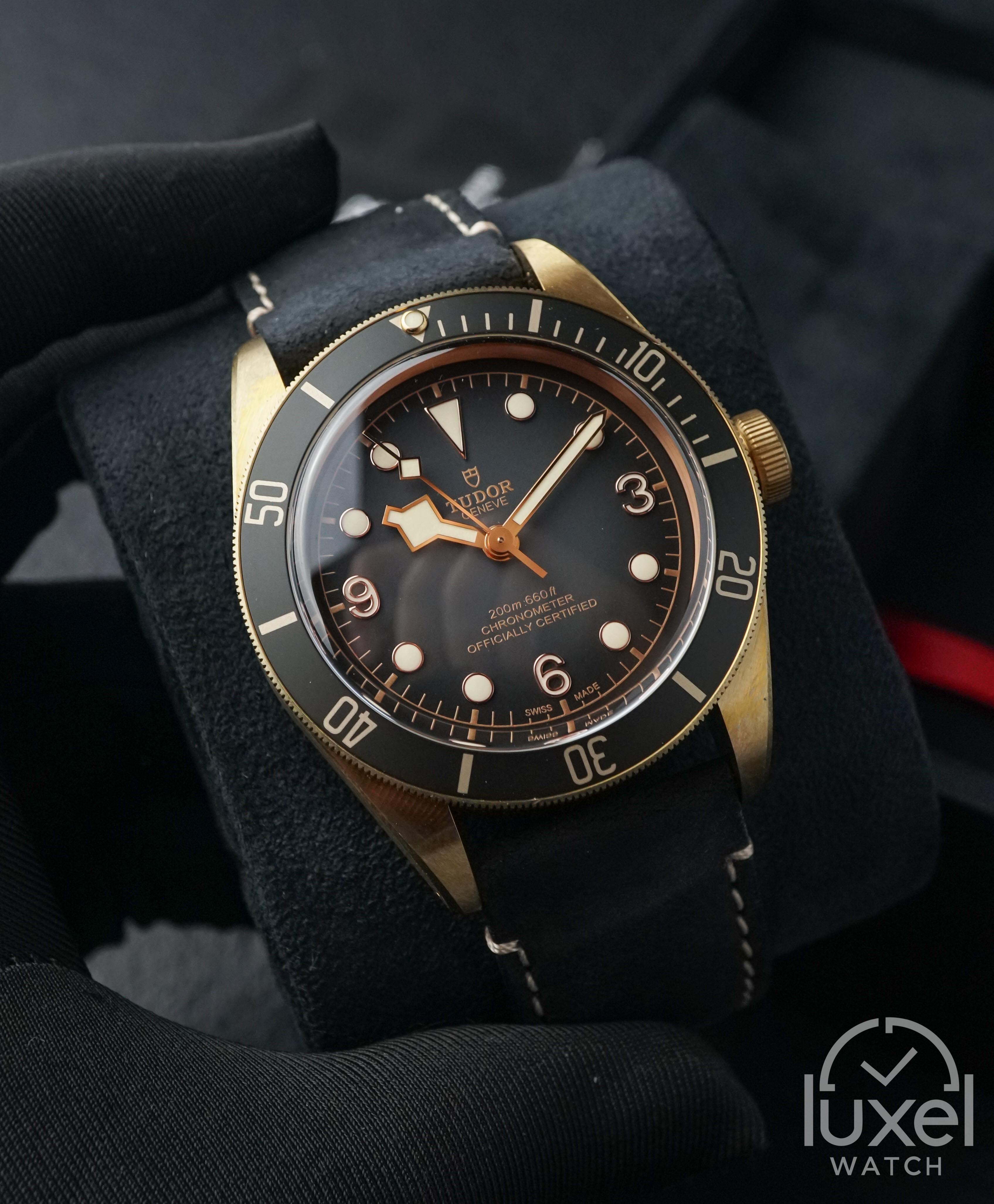 tudor Black Bay Bronze With Domed Slate Grey Dial Leather Strap M79250BA-0001