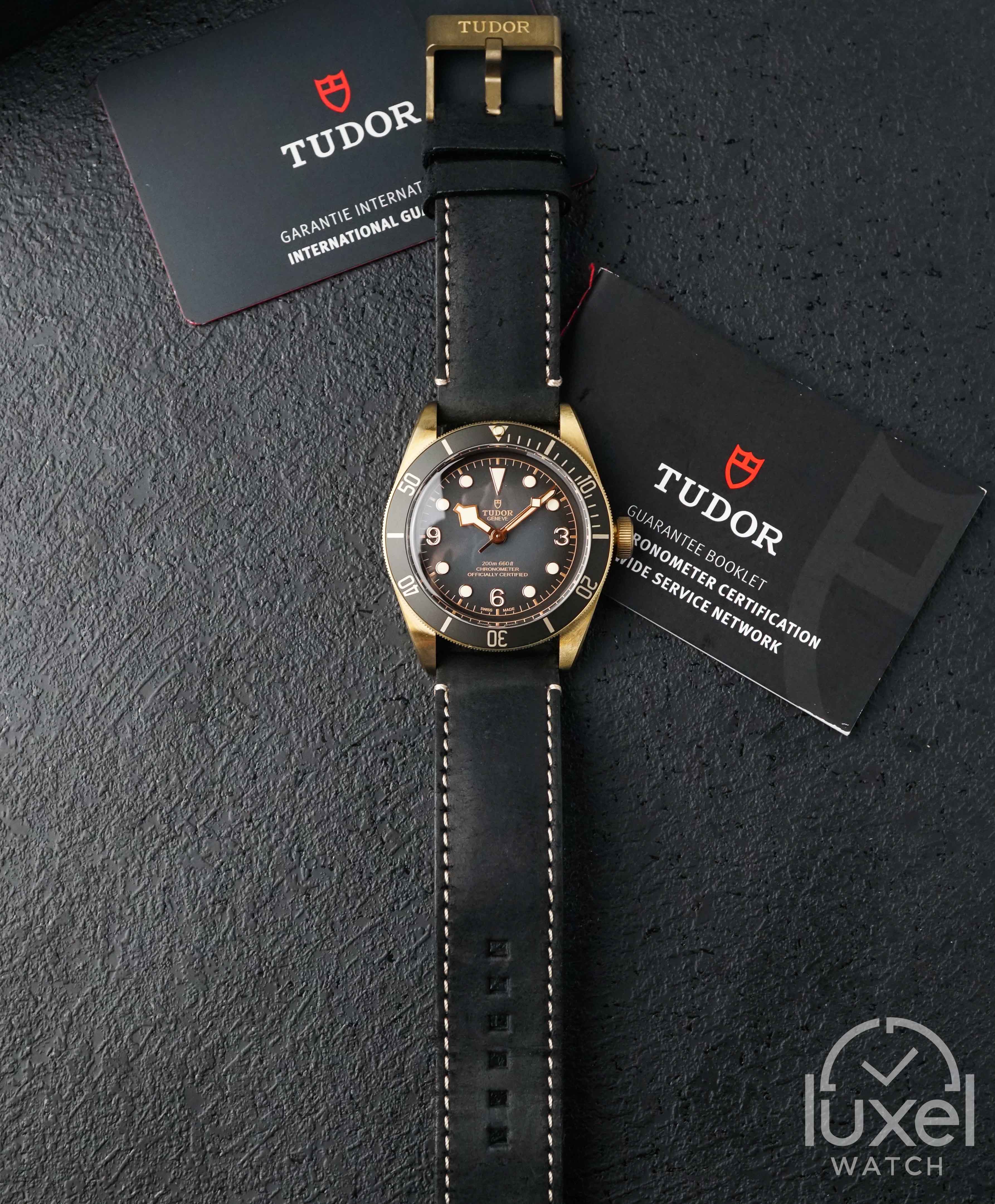 tudor Black Bay Bronze With Domed Slate Grey Dial Leather Strap M79250BA-0001