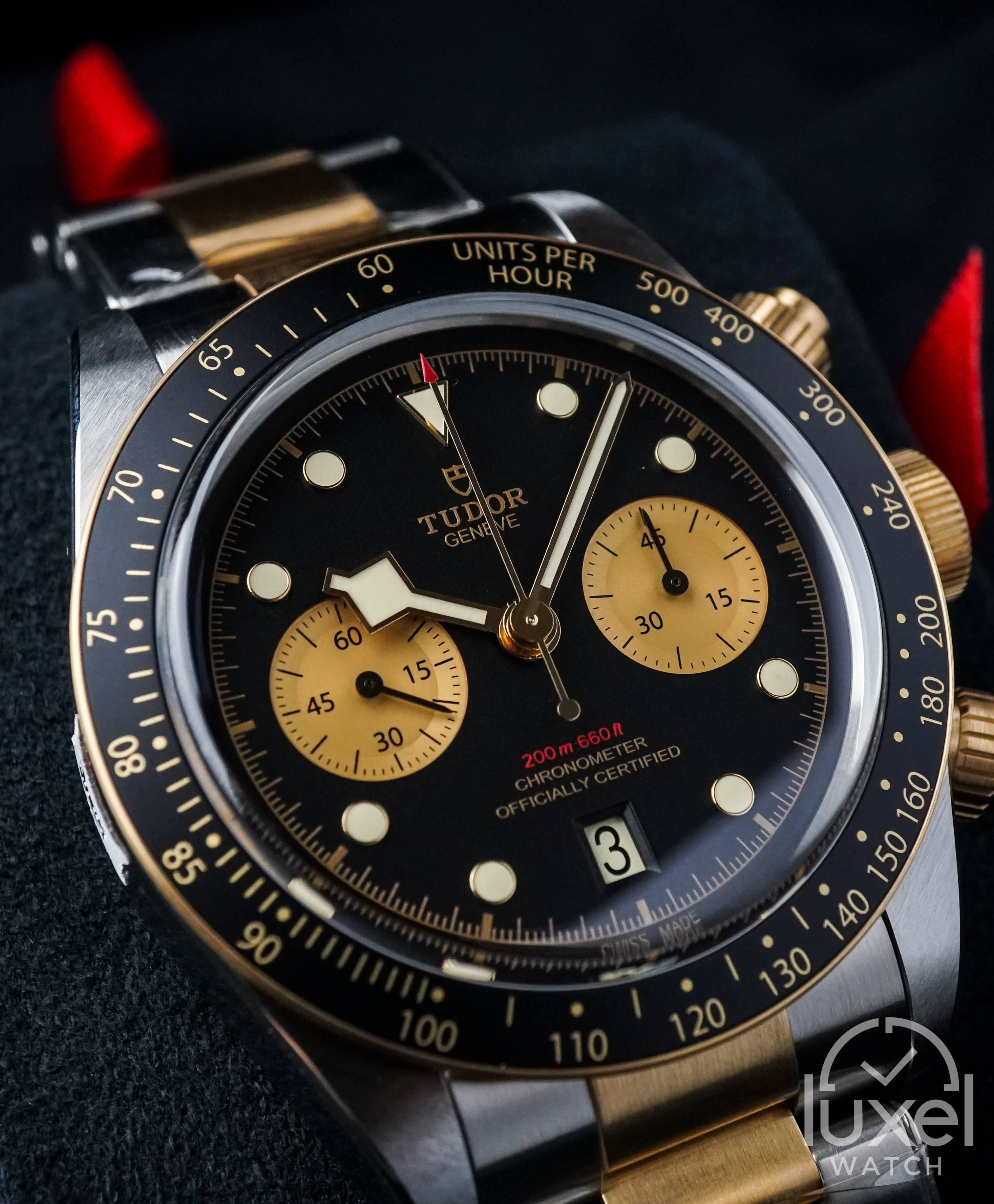 tudor Black Bay Chrono S&G Gold With Black Dial Gold Steel Bracelet M79363N-0001