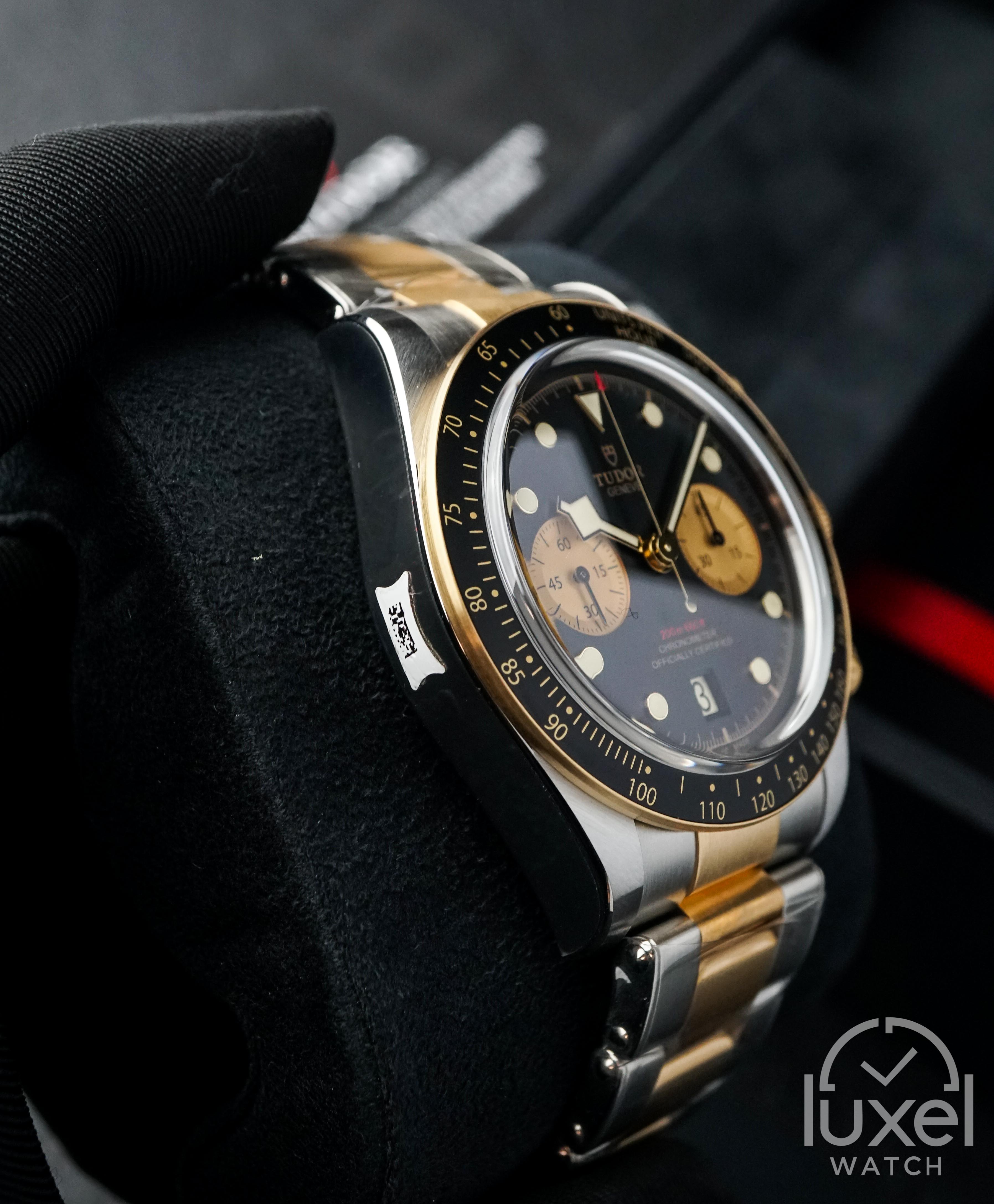 tudor Black Bay Chrono S&G Gold With Black Dial Gold Steel Bracelet M79363N-0001