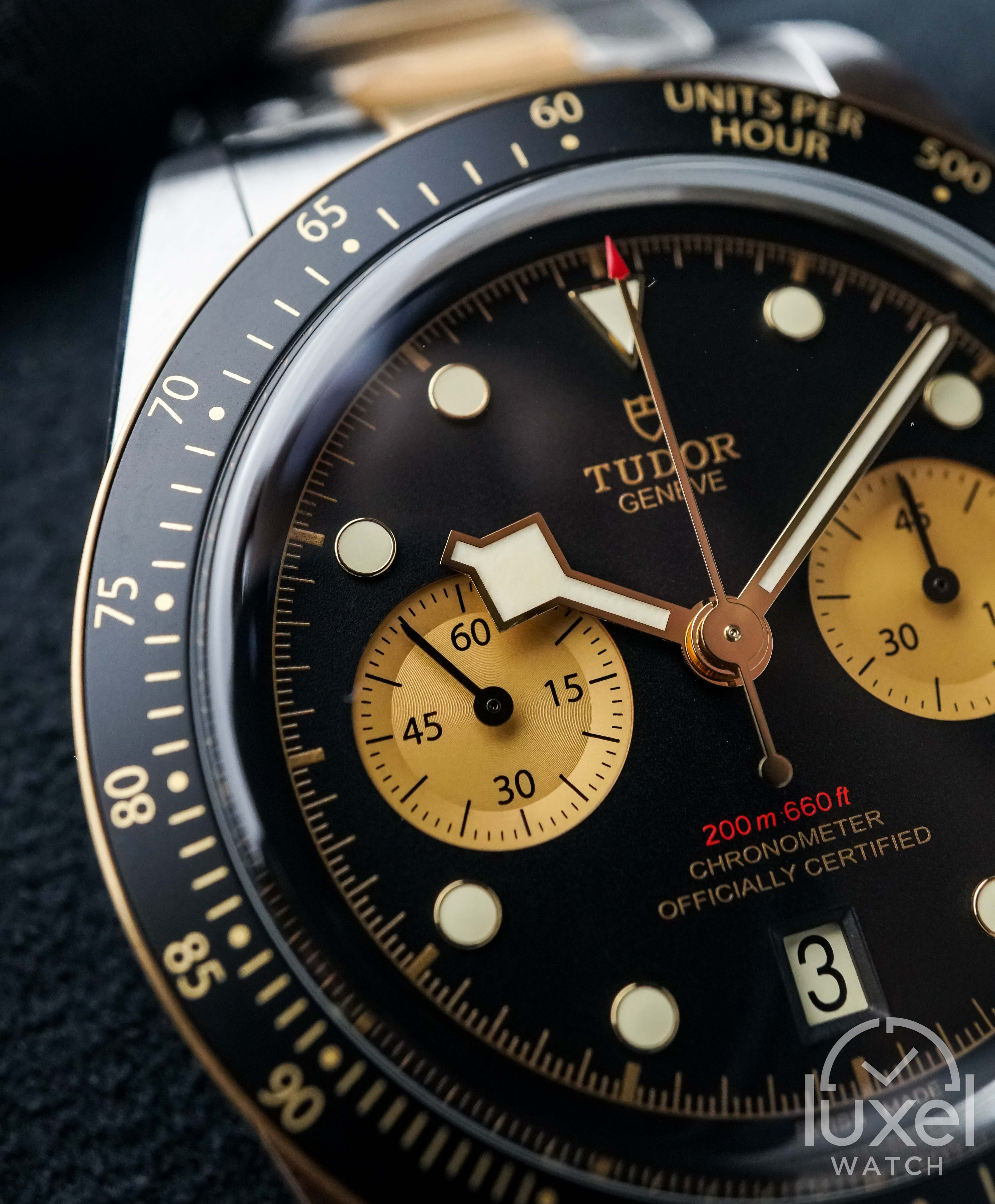 tudor Black Bay Chrono S&G Gold With Black Dial Gold Steel Bracelet M79363N-0001