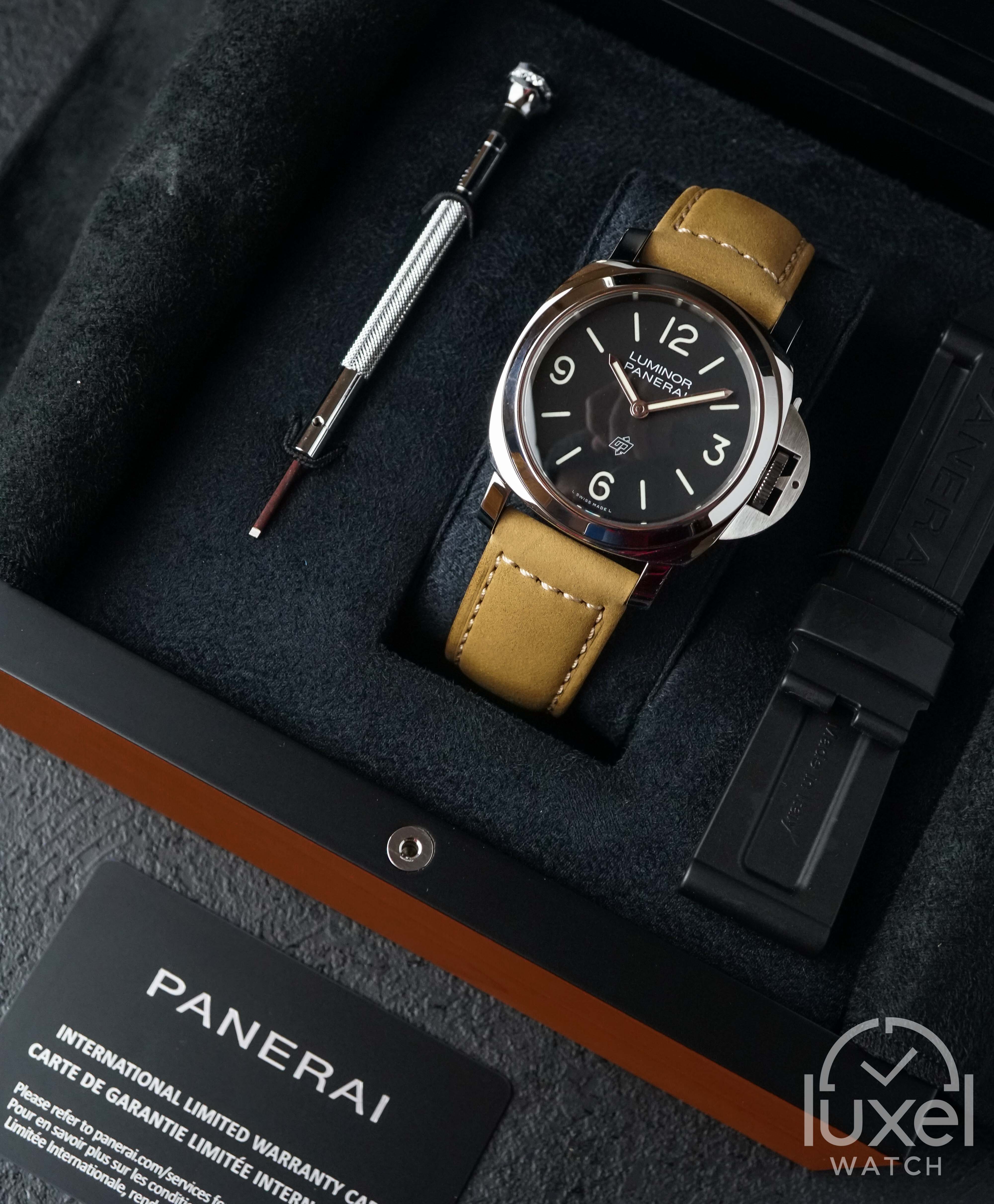 panerai Luminor Base Logo With Black Dial Leather Strap PAM1086