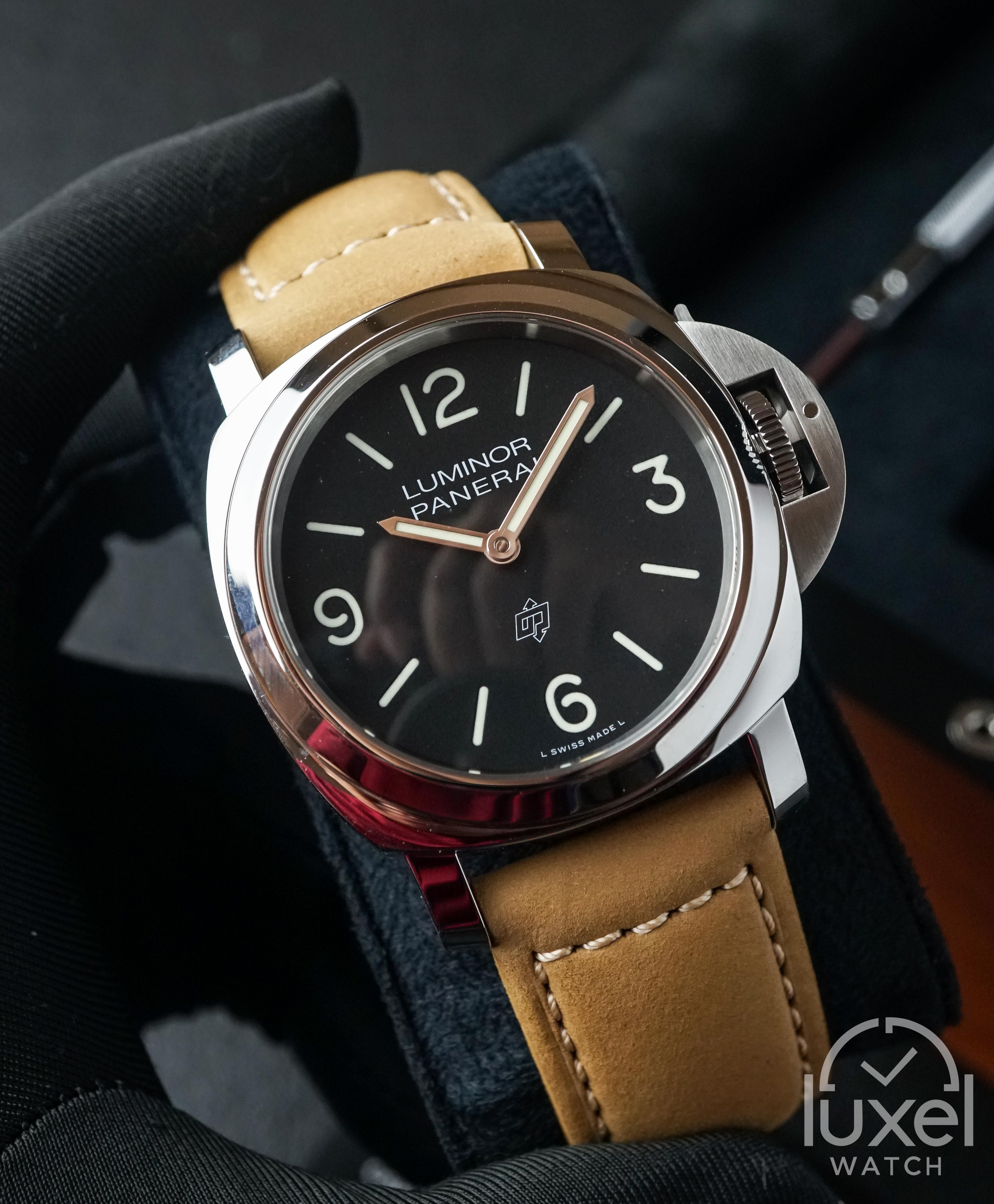 panerai Luminor Base Logo With Black Dial Leather Strap PAM1086