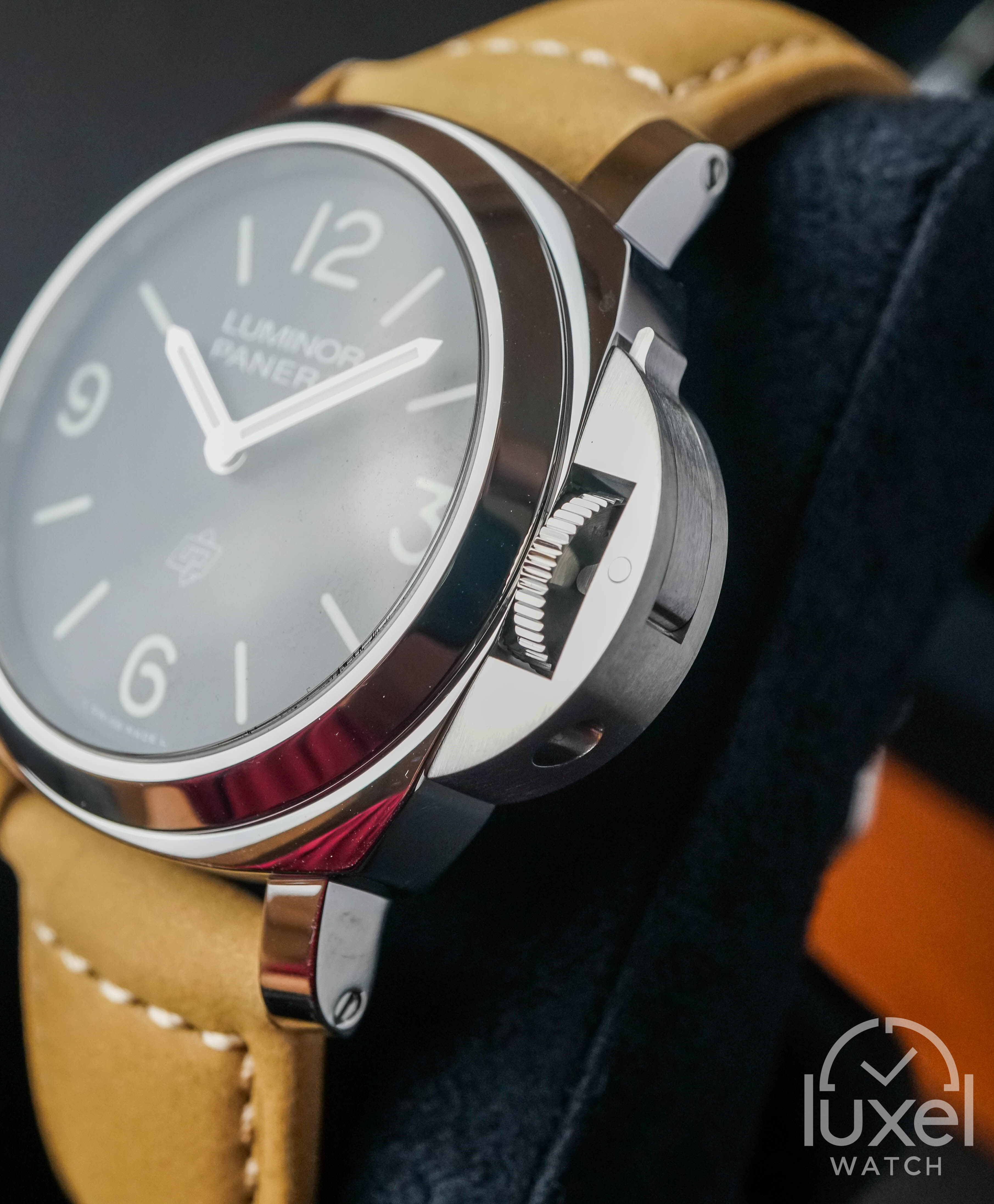 panerai Luminor Base Logo With Black Dial Leather Strap PAM1086