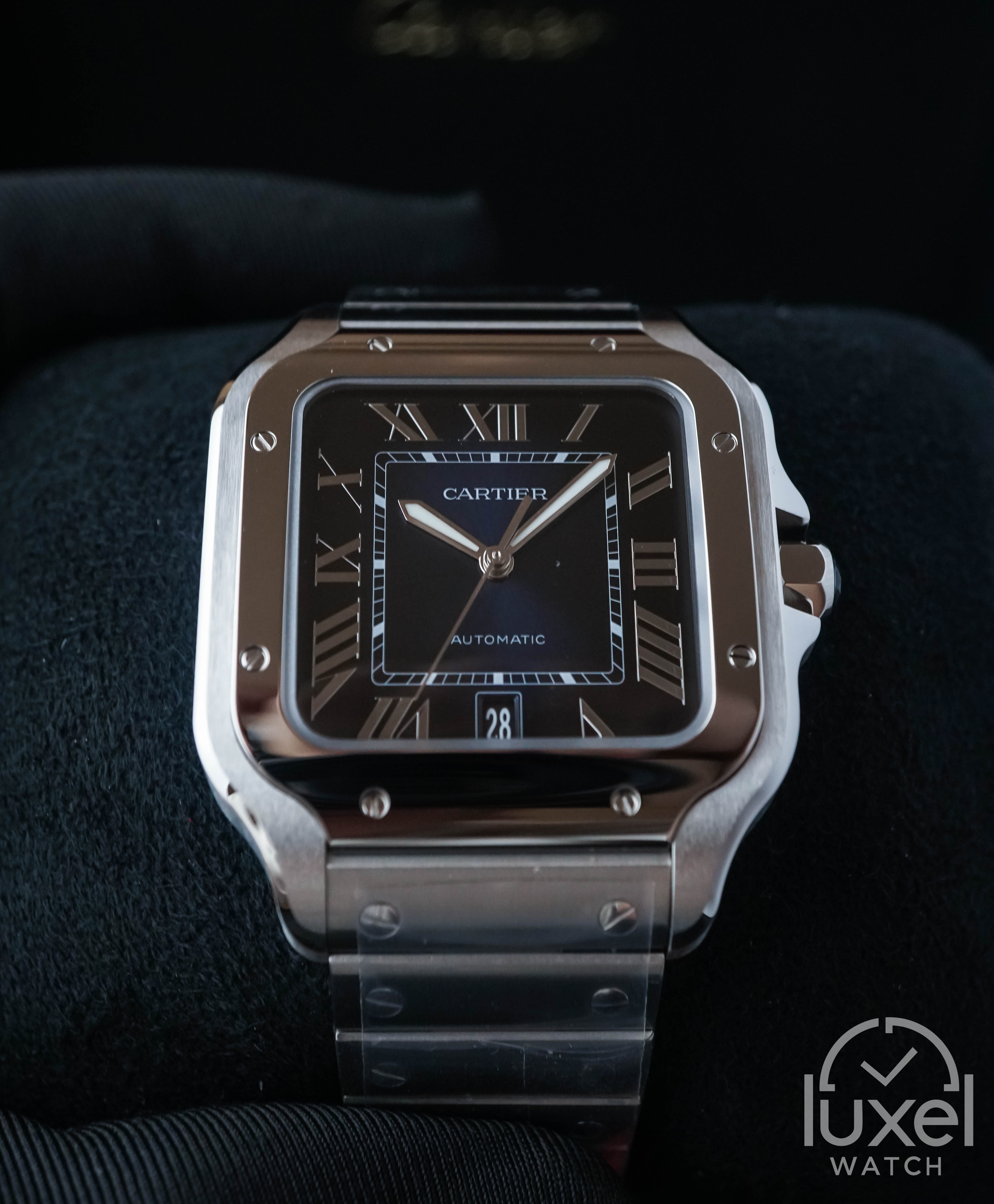 cartier De Santos L With Blue Dial Stainless Steel WSSA0030