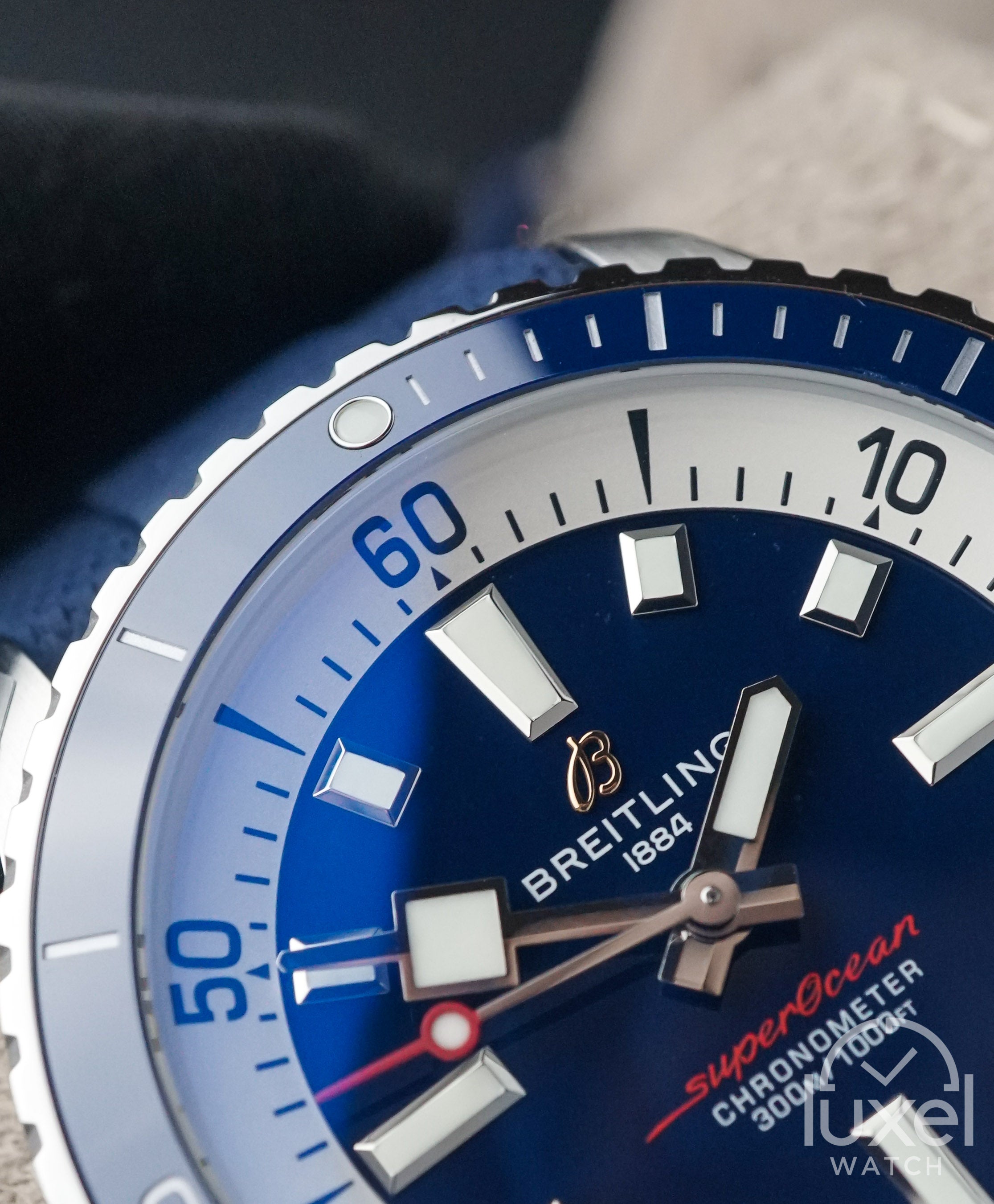 breitling Superocean With Blue Dial Rubber Strap A17375E71C1S1