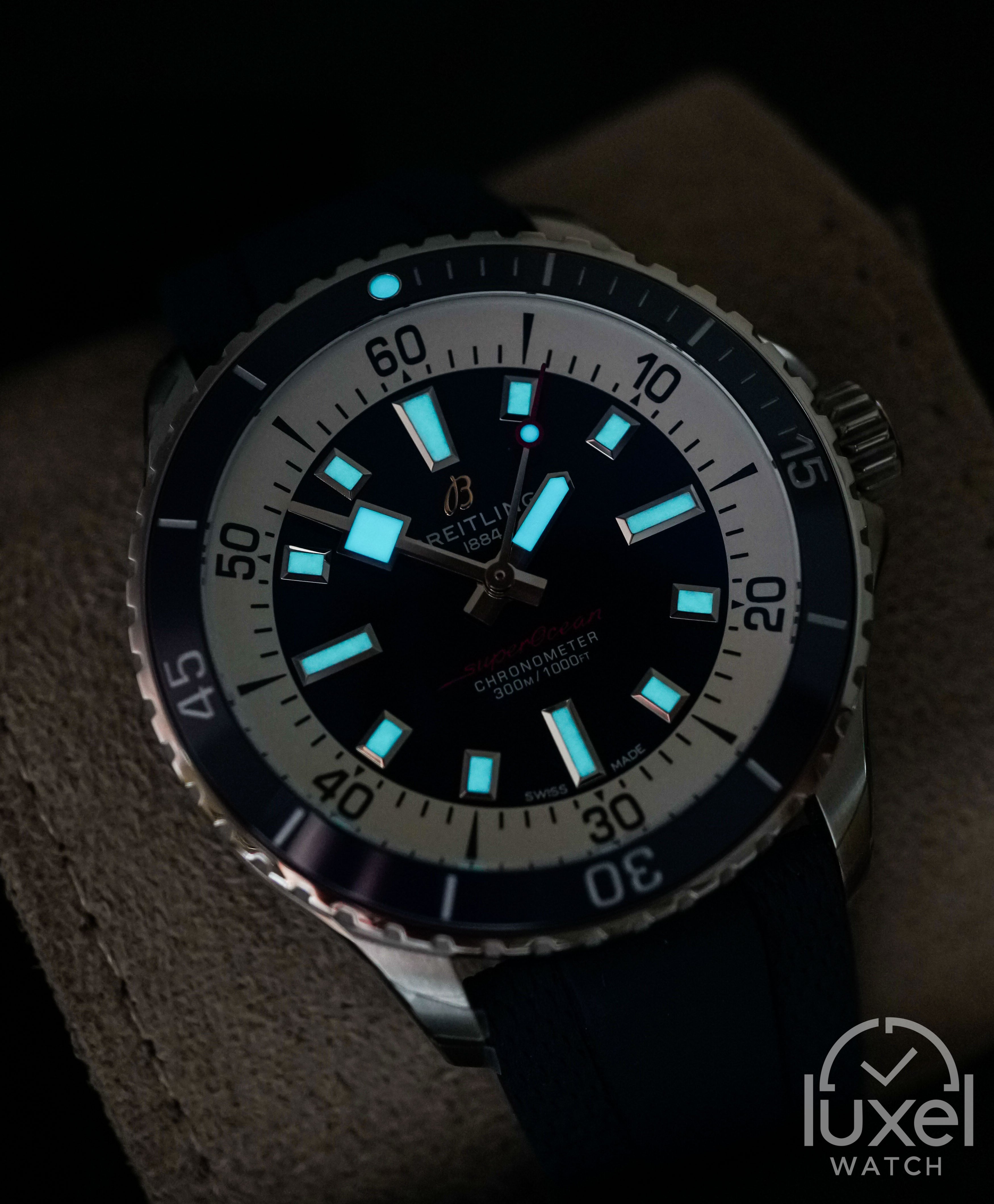 breitling Superocean With Blue Dial Rubber Strap A17375E71C1S1