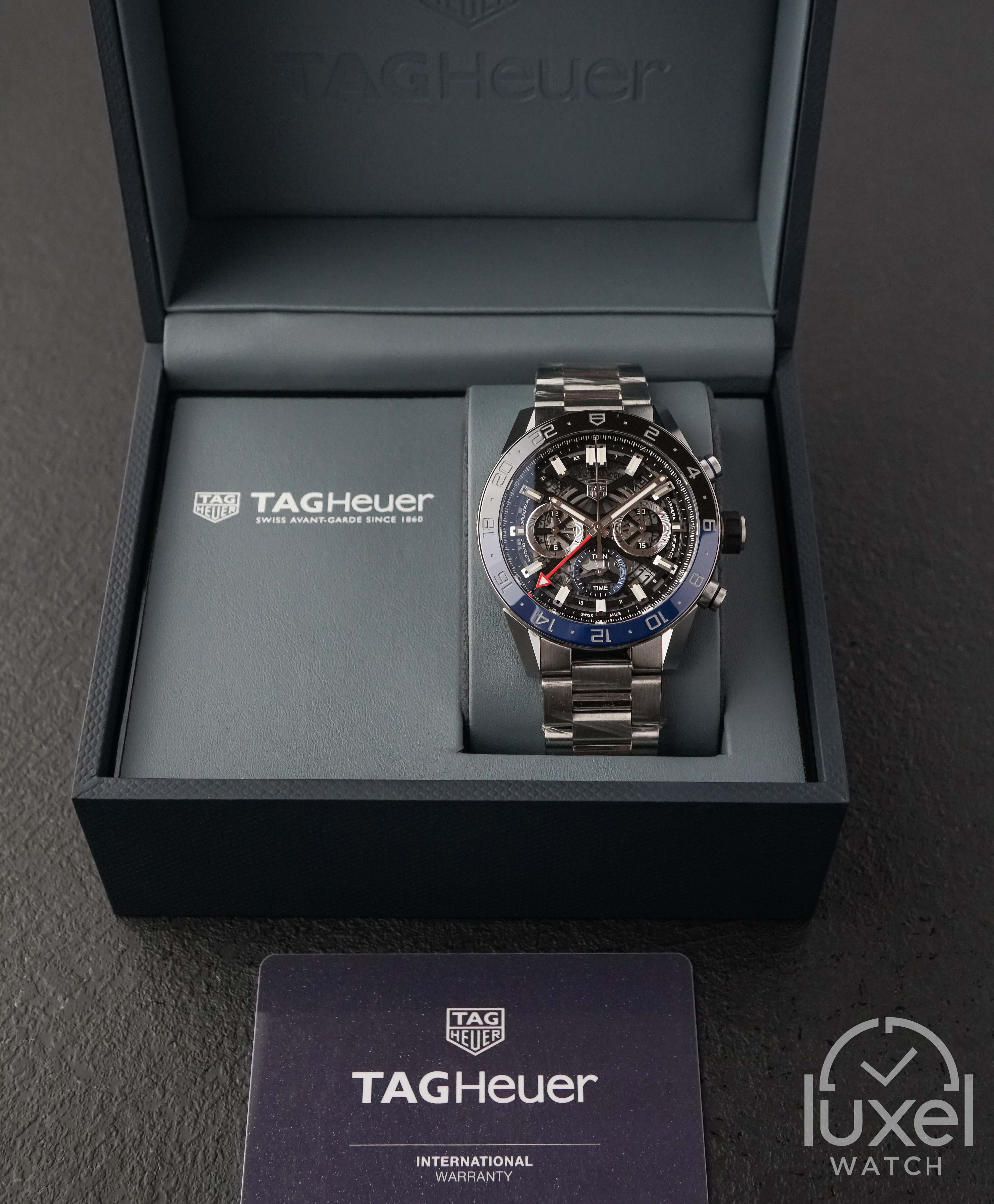 tag heuer Carrera Heuer 02 GMT Batman With Black Dial Steel Bracelet CBG2A1Z.BA0658