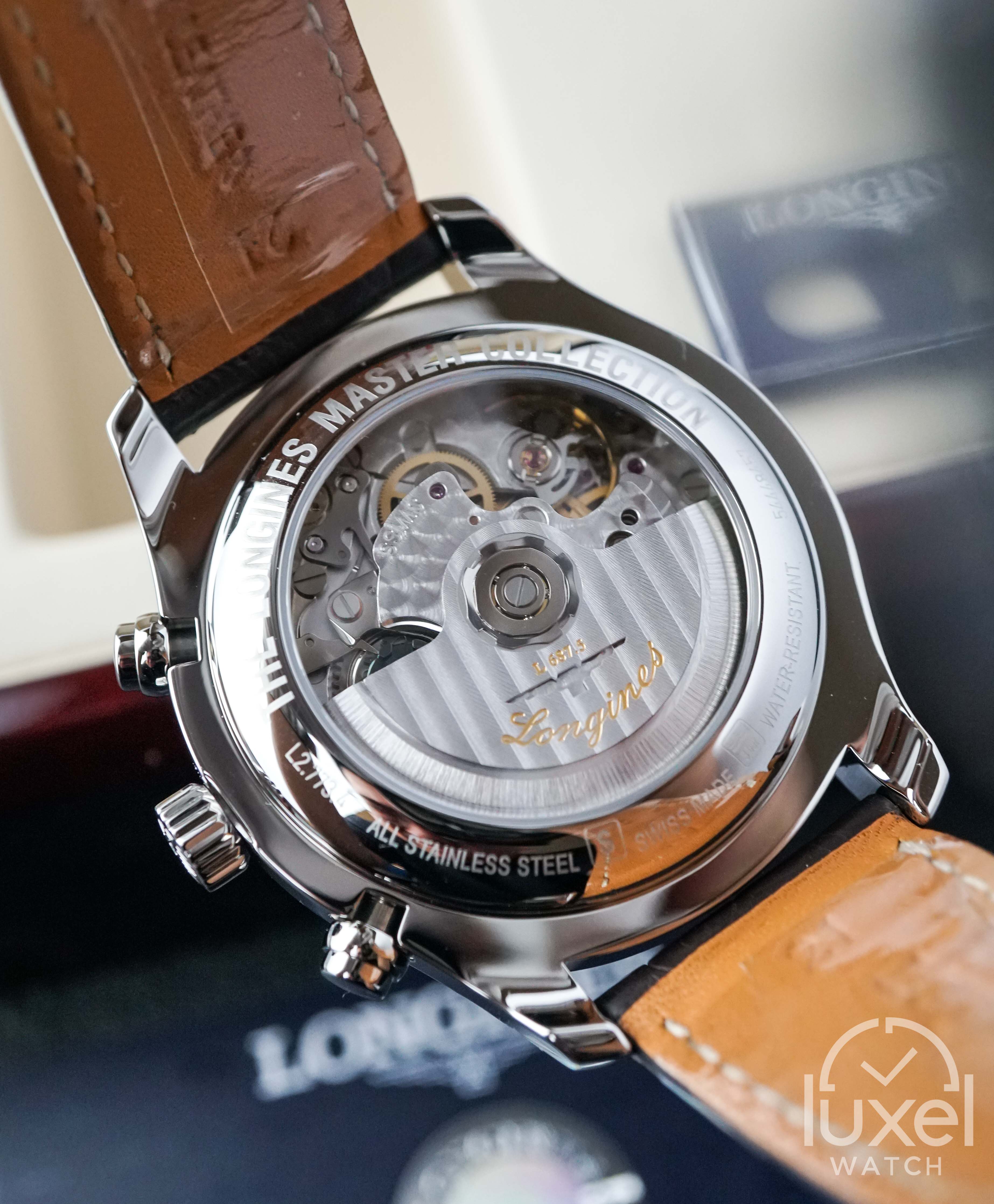 longines Master Collection Semi Prepetual With White Dial Leather Strap L2.673.4.78.3