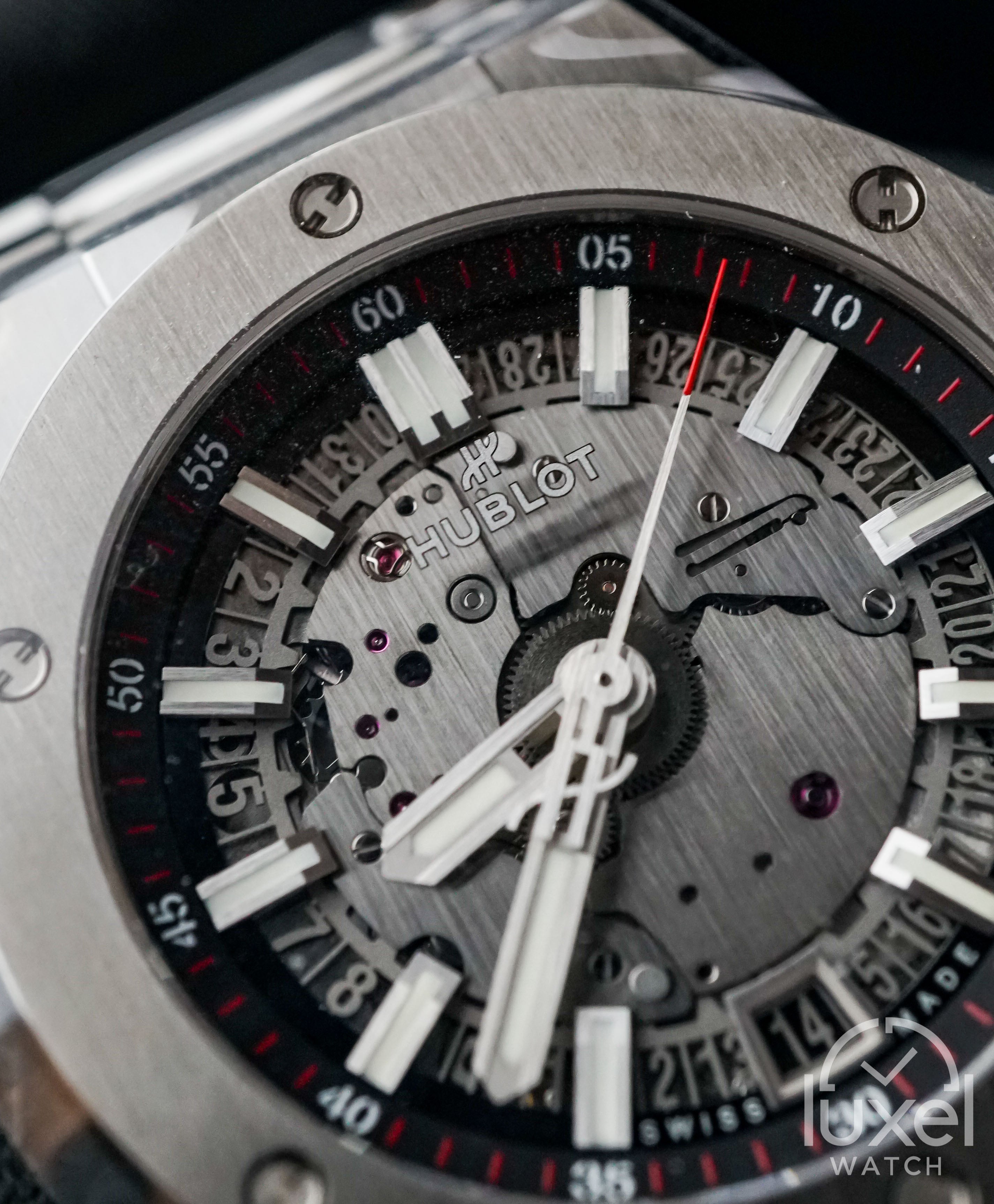 hublot Big Bang Integrated Time Only Titanium With Skeleton dial Steel Bracelet 456.NX.0170.NX