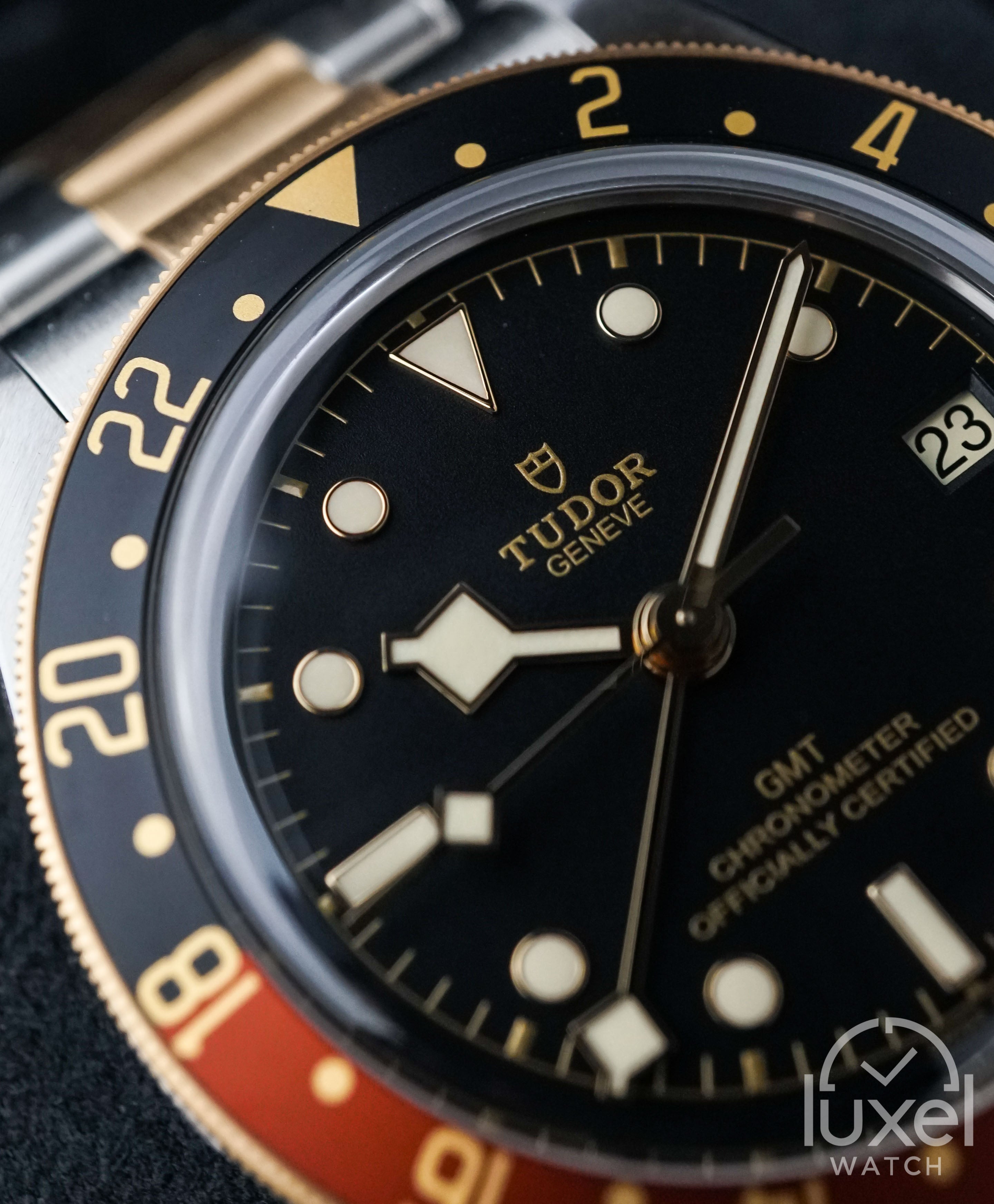 tudor Black Bay GMT Rootbeer two-tone Gold Case With Black Dial Steel Bracelet M79833MN-0001