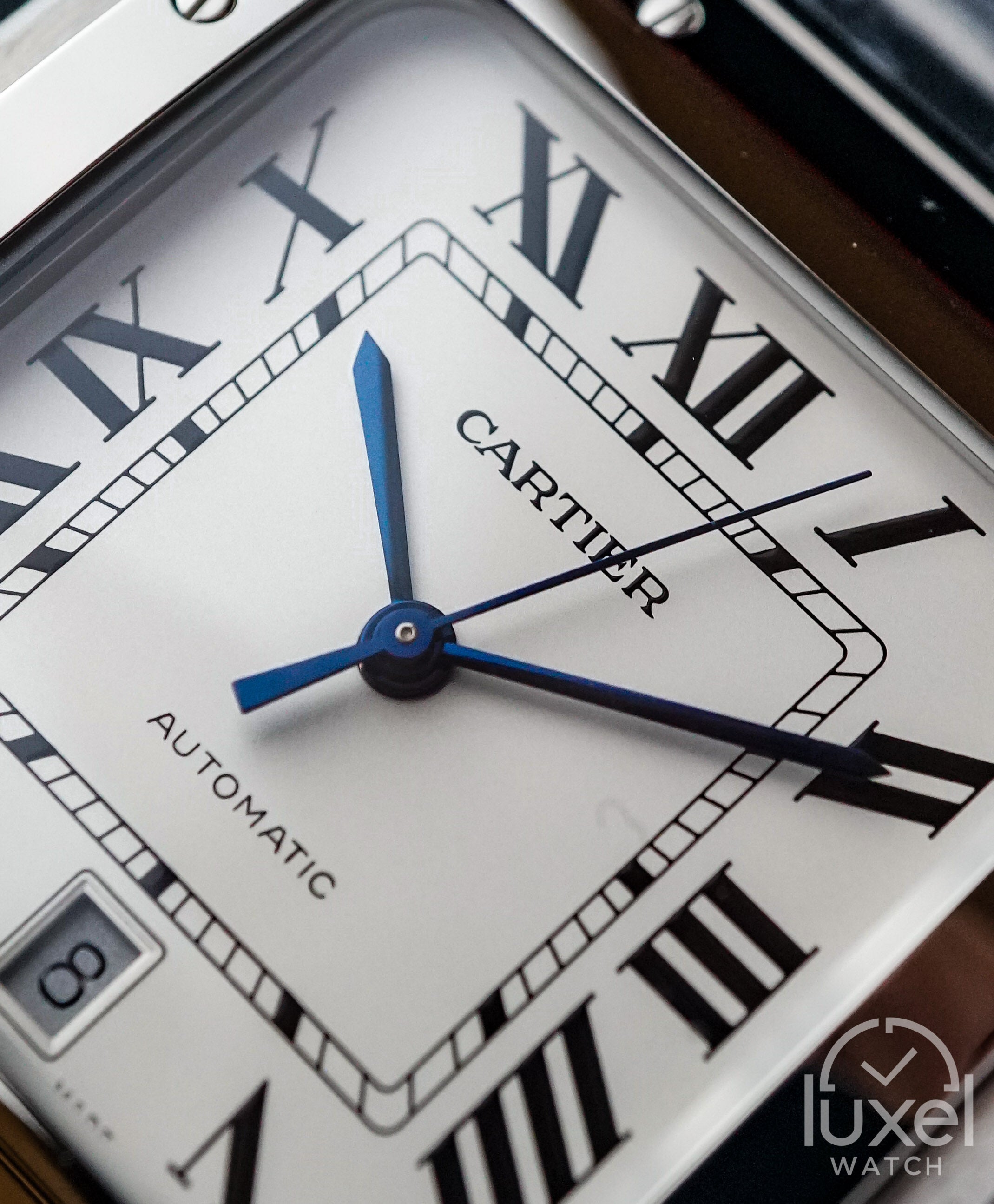 cartier De Santos L With White Dial Steel Bracelet WSSA0018