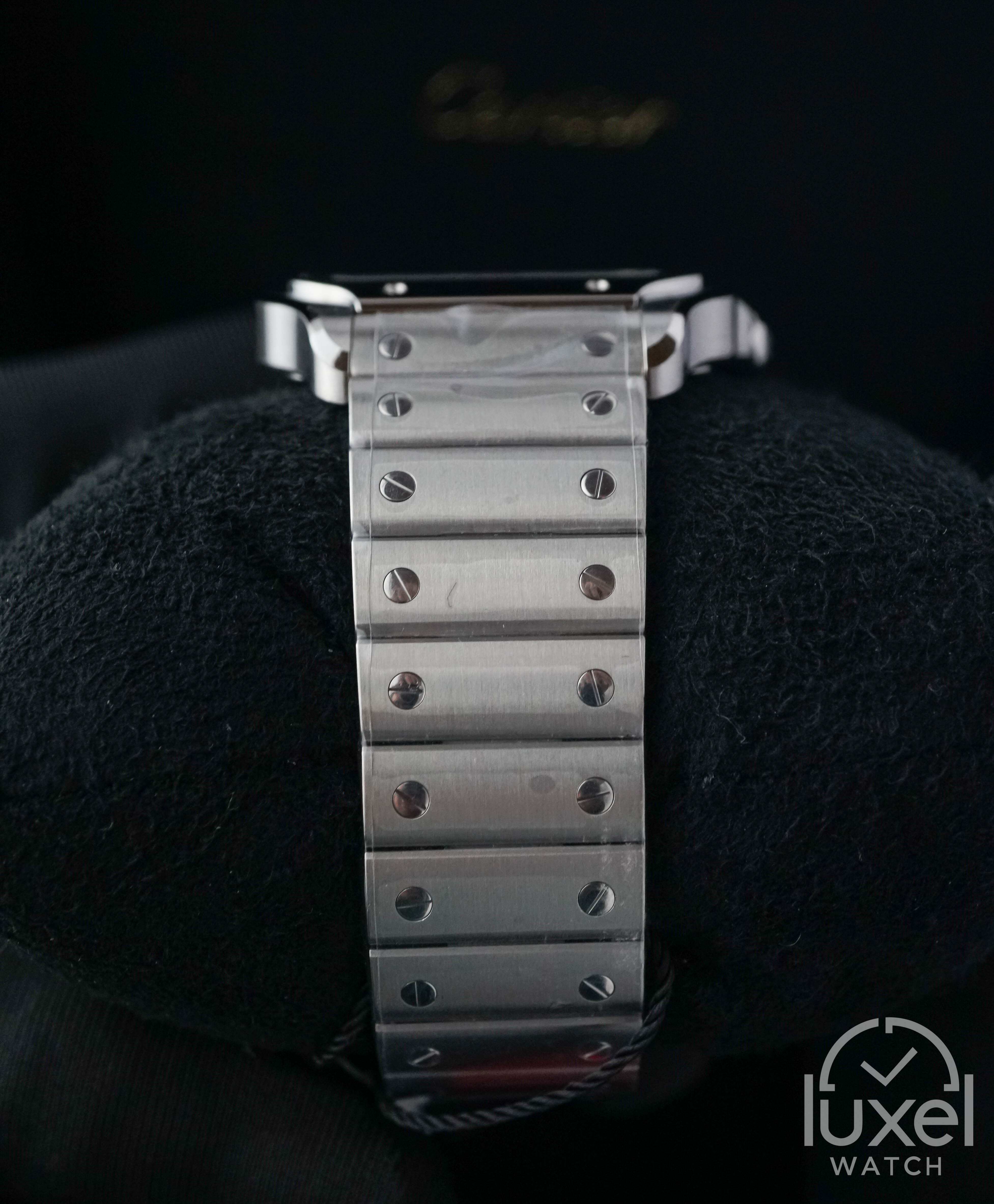 cartier De Santos L With White Dial Steel Bracelet WSSA0018