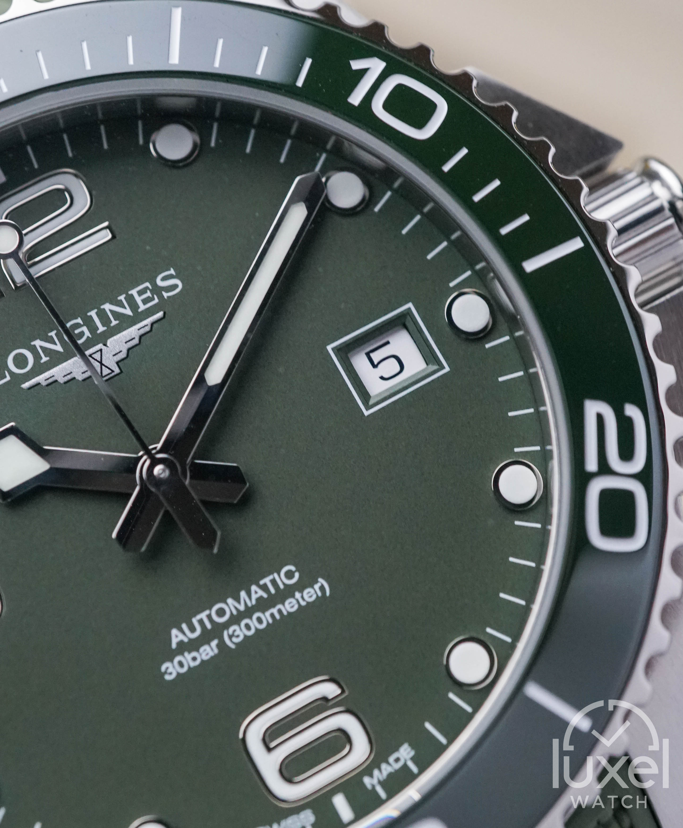 Hydroconquest With Green Matt Dial Rubber Bracelet L3.781.4.06.9