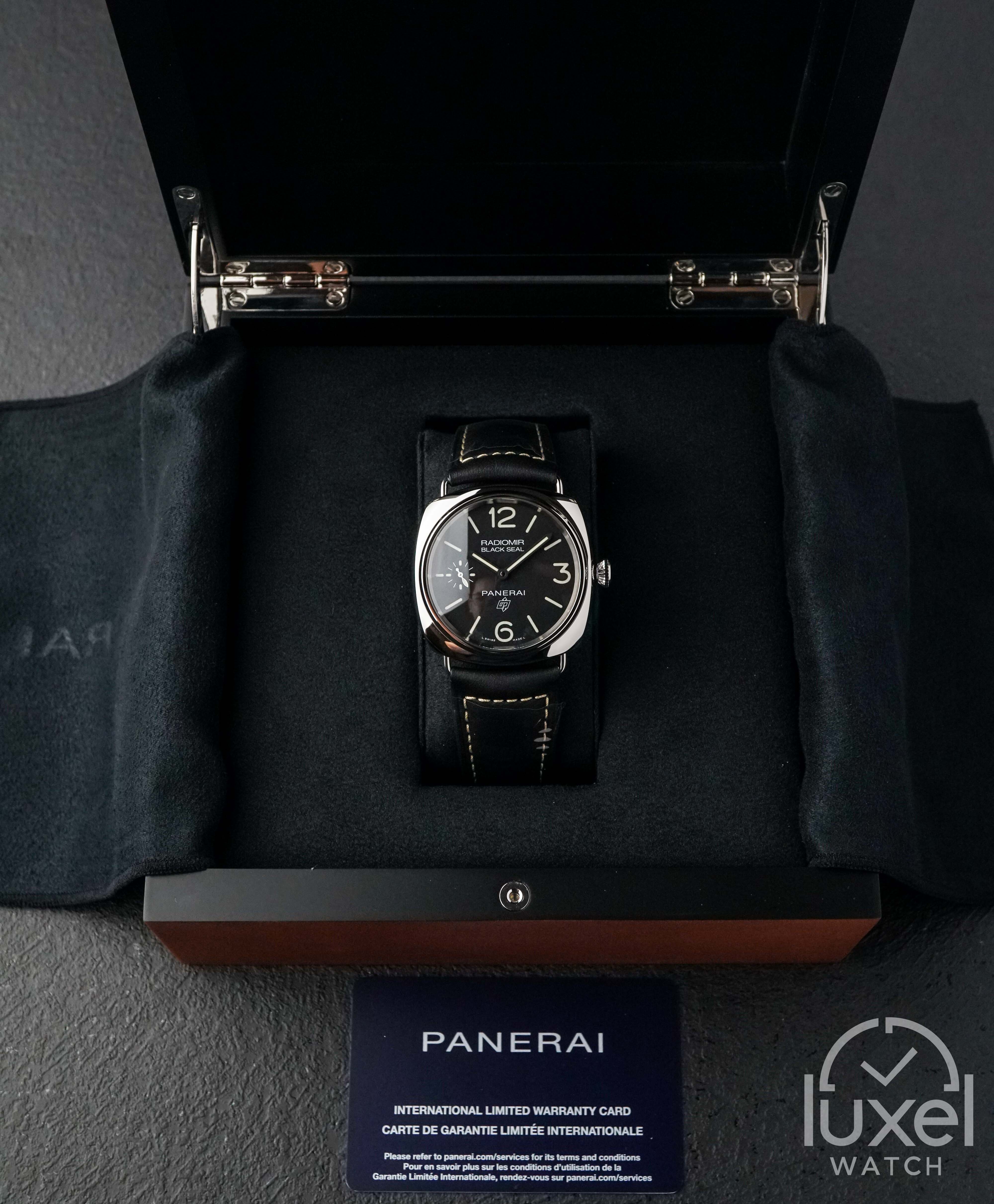 panerai Radiomir Black Seal Logo With Black Dial Leather Strap PAM00754