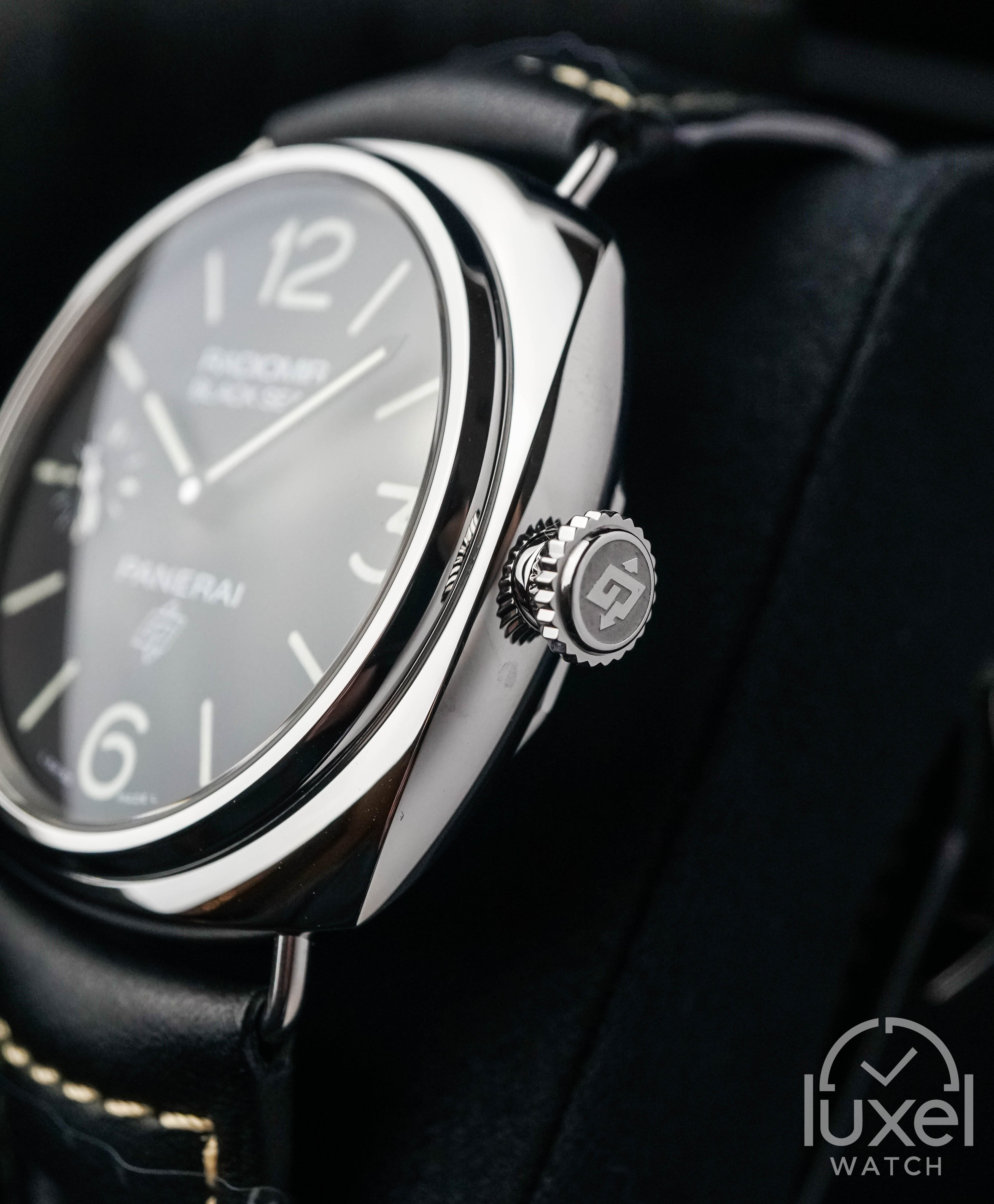 panerai Radiomir Black Seal Logo With Black Dial Leather Strap PAM00754