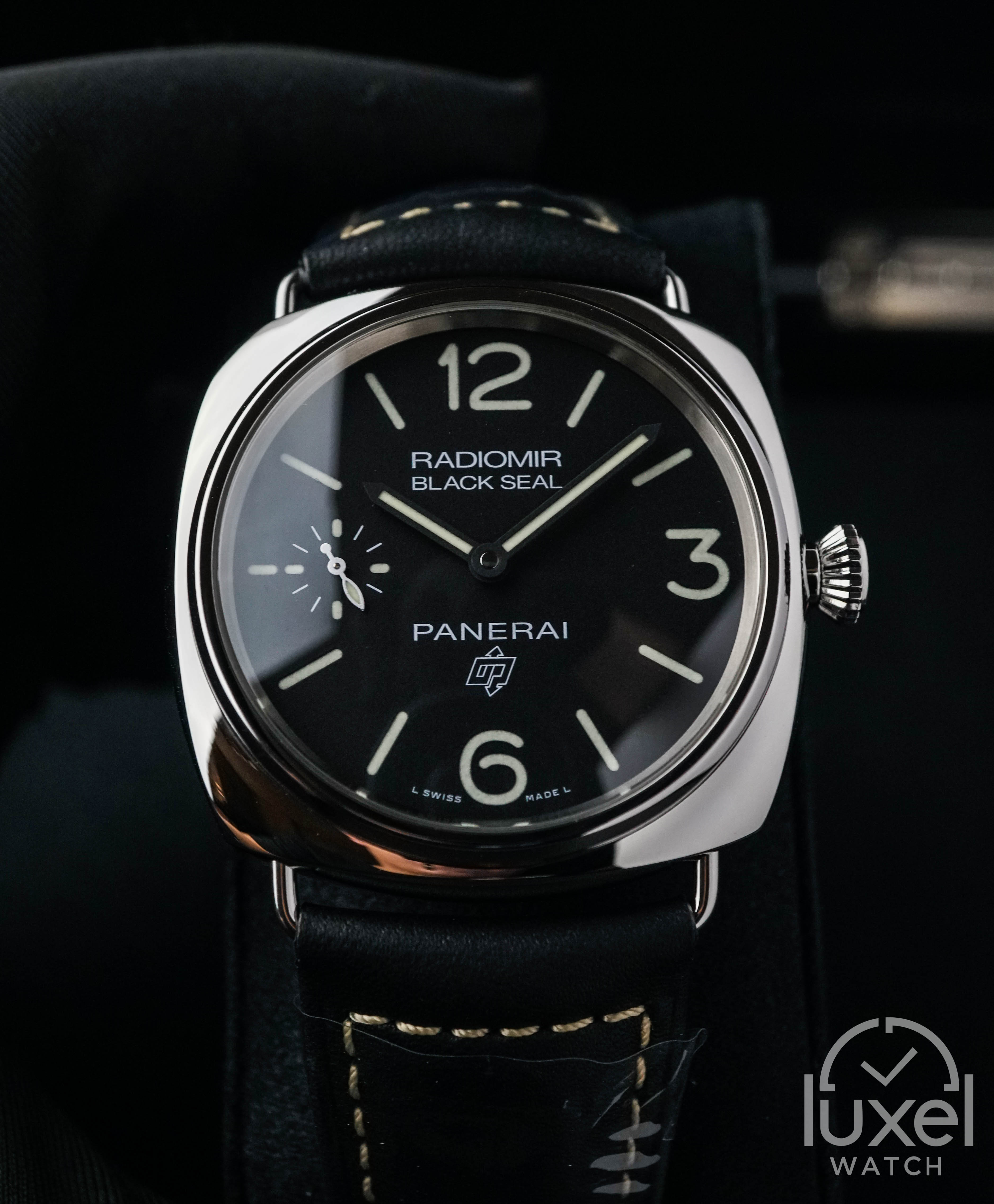 panerai Radiomir Black Seal Logo With Black Dial Leather Strap PAM00754