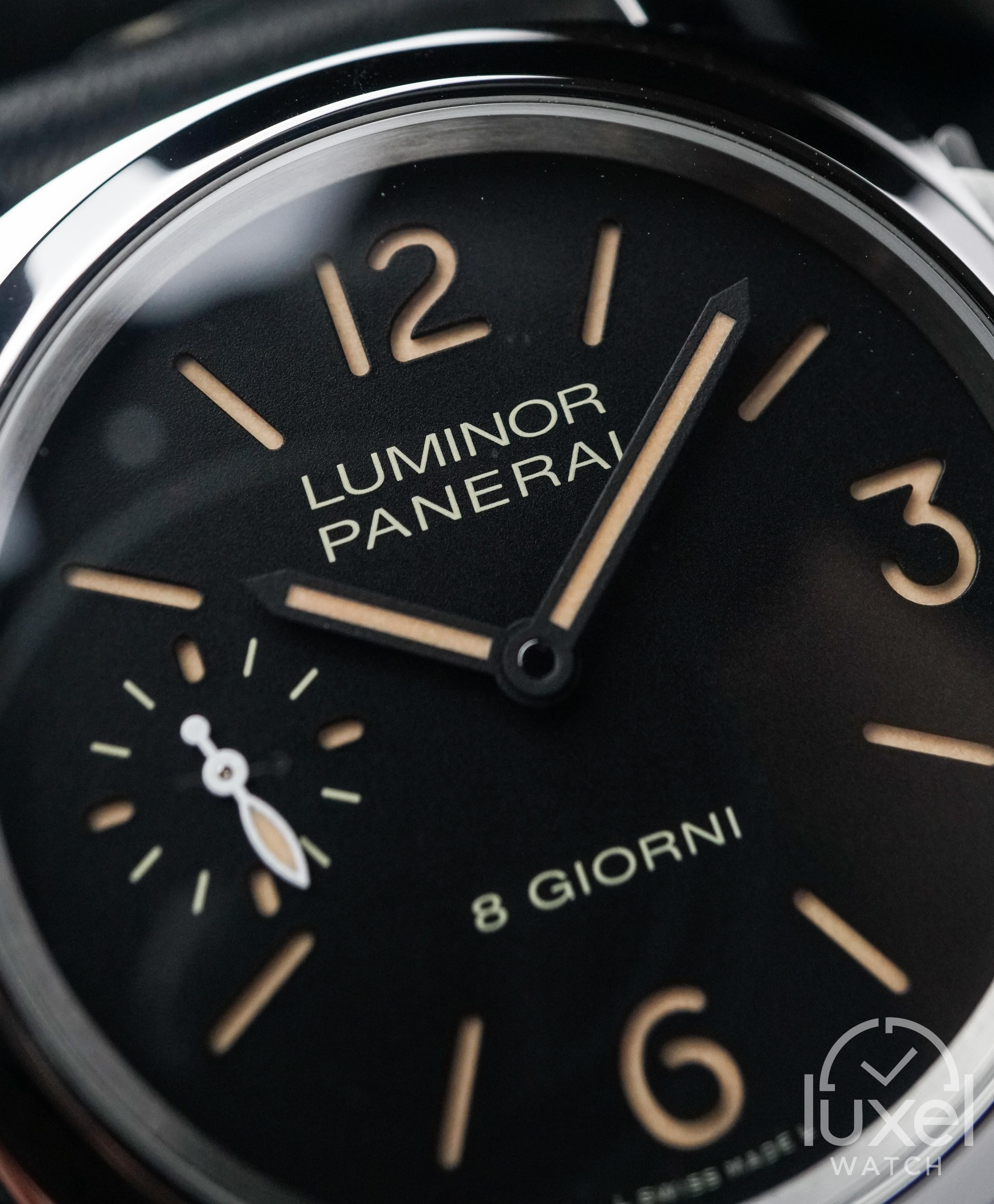 panerai Luminor Base-8 Giorni (8 Days) With Black Dial Leather Rubber Strap PAM915