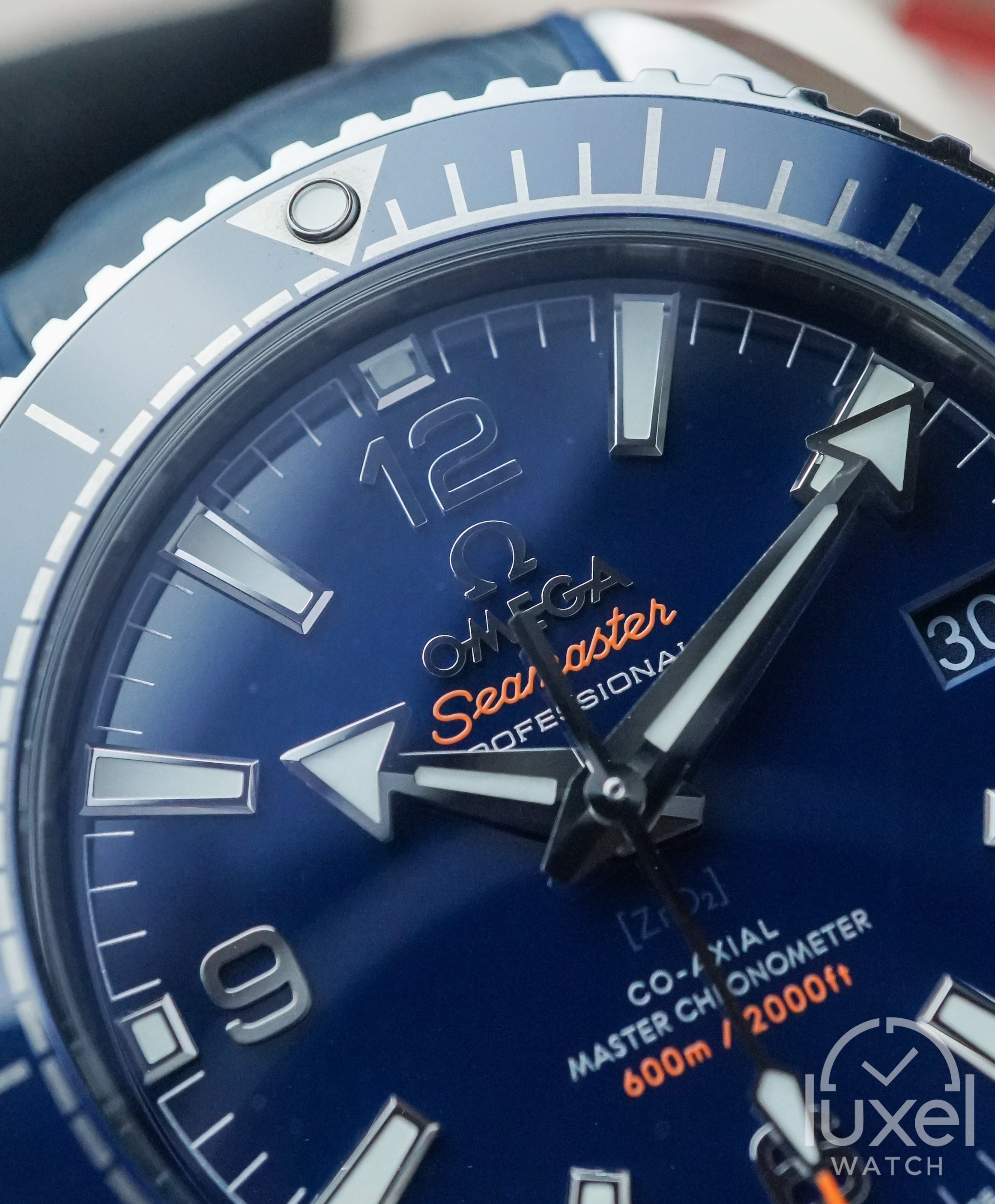 omega Seamaster Planet Ocean With Blue Dial Leather Strap 600M 215.33.40.20.03.001