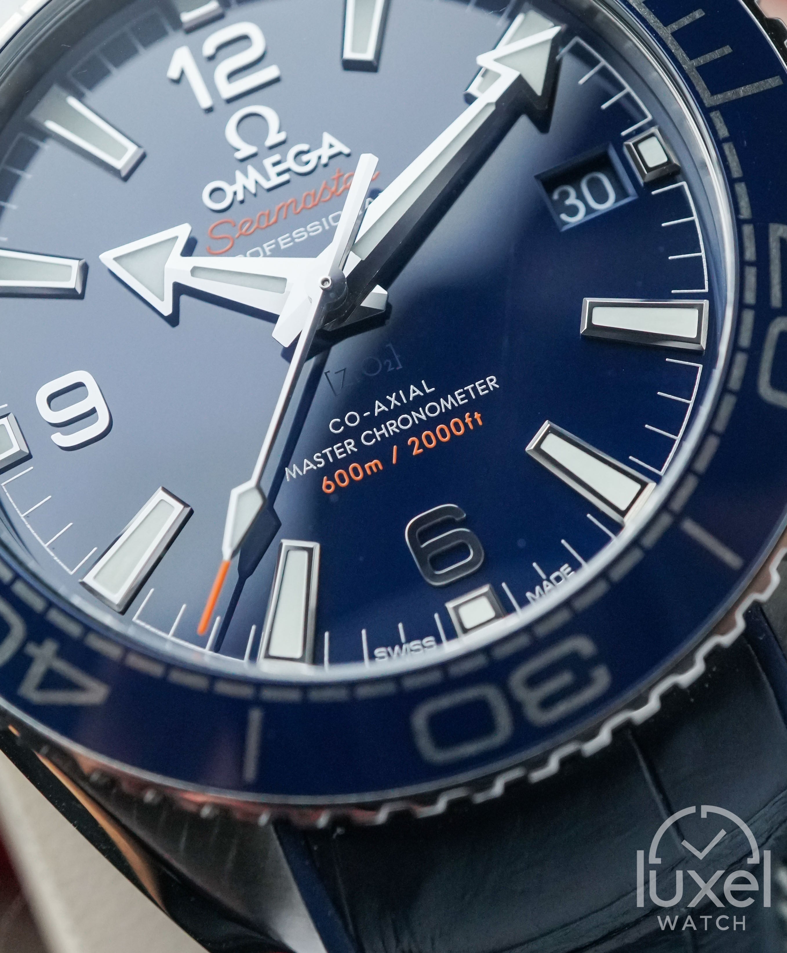 omega Seamaster Planet Ocean With Blue Dial Leather Strap 600M 215.33.40.20.03.001