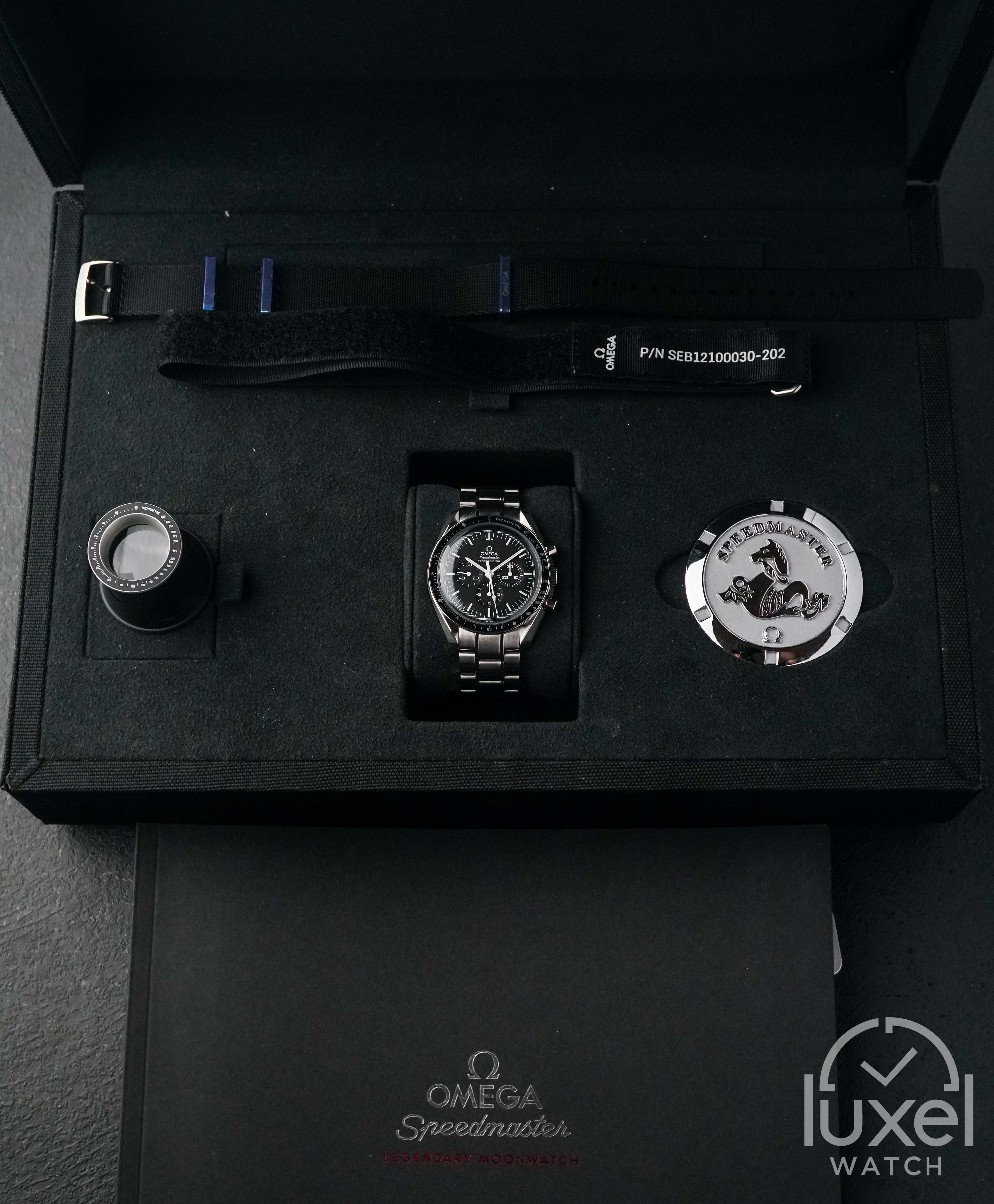 omega Speedmaster Moonwatch Hesalite With Black Dial Steel Bracelet 311.30.42.30.01.005