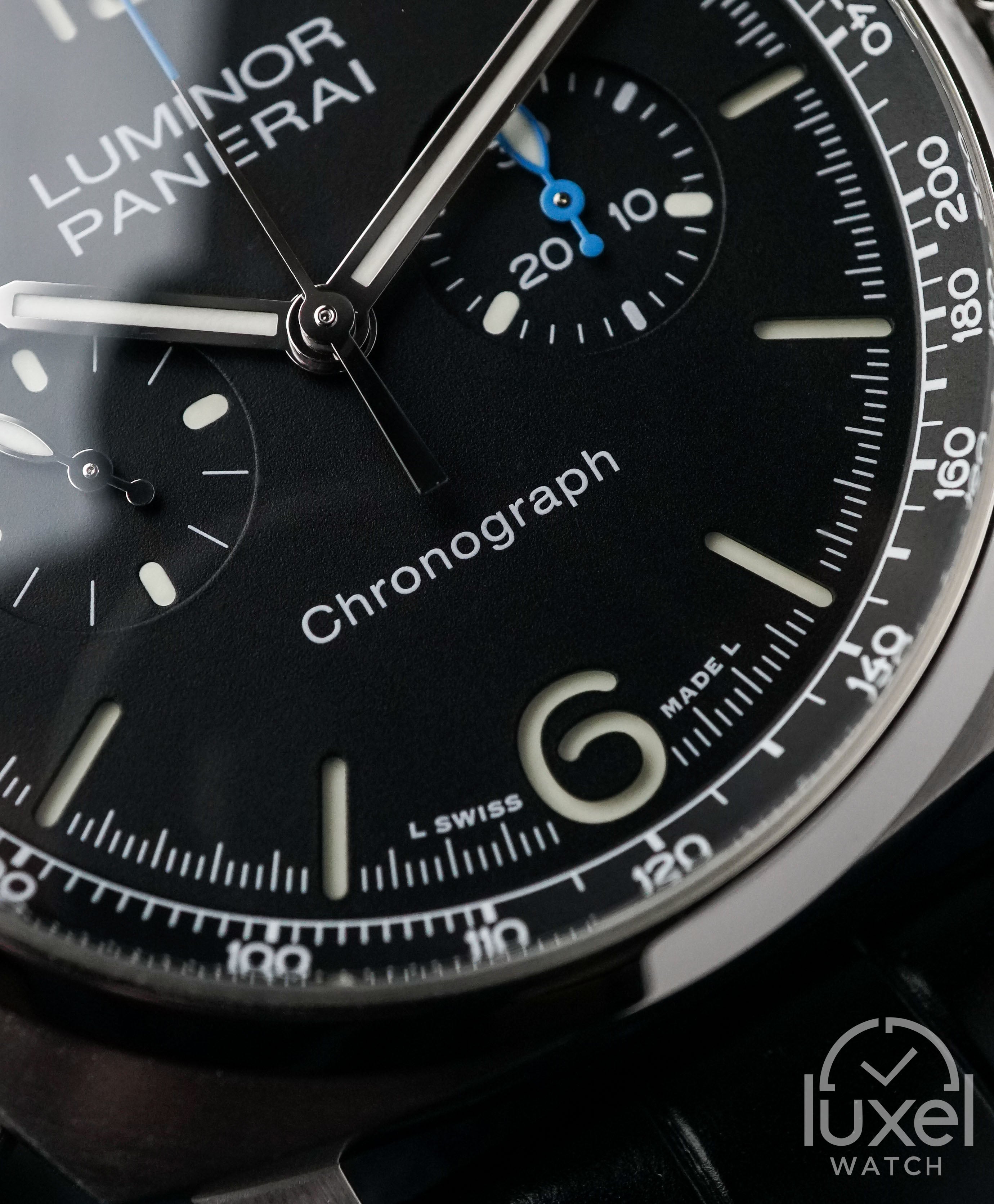 Panerai Luminor Chronograph With Black Dial Leather Strap PAM1109